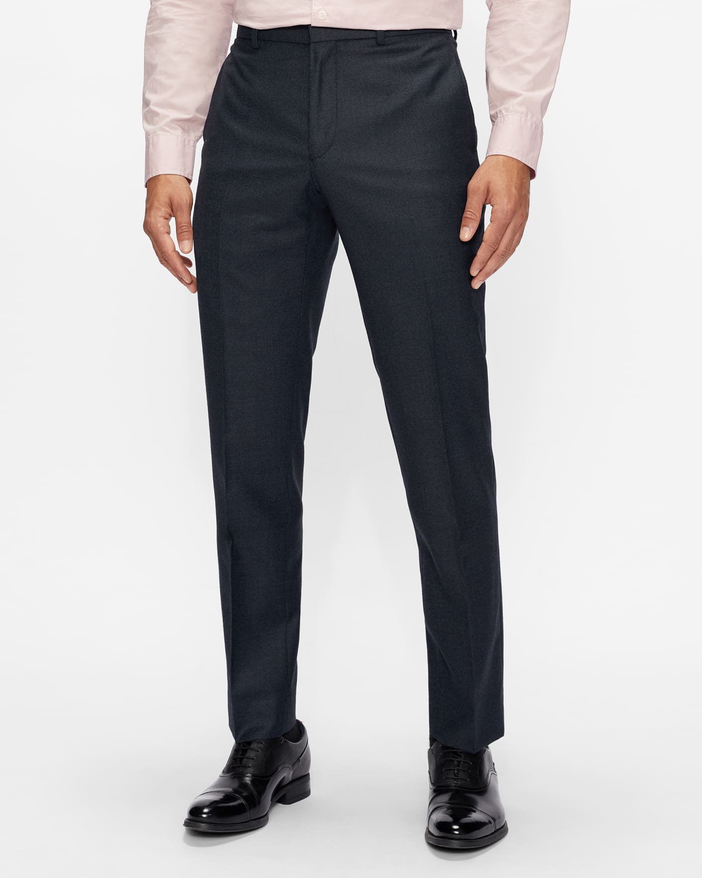 Ted Baker Textured Trousers in Navy Mens Clothing Trousers Blue Slacks and Chinos Formal trousers for Men 