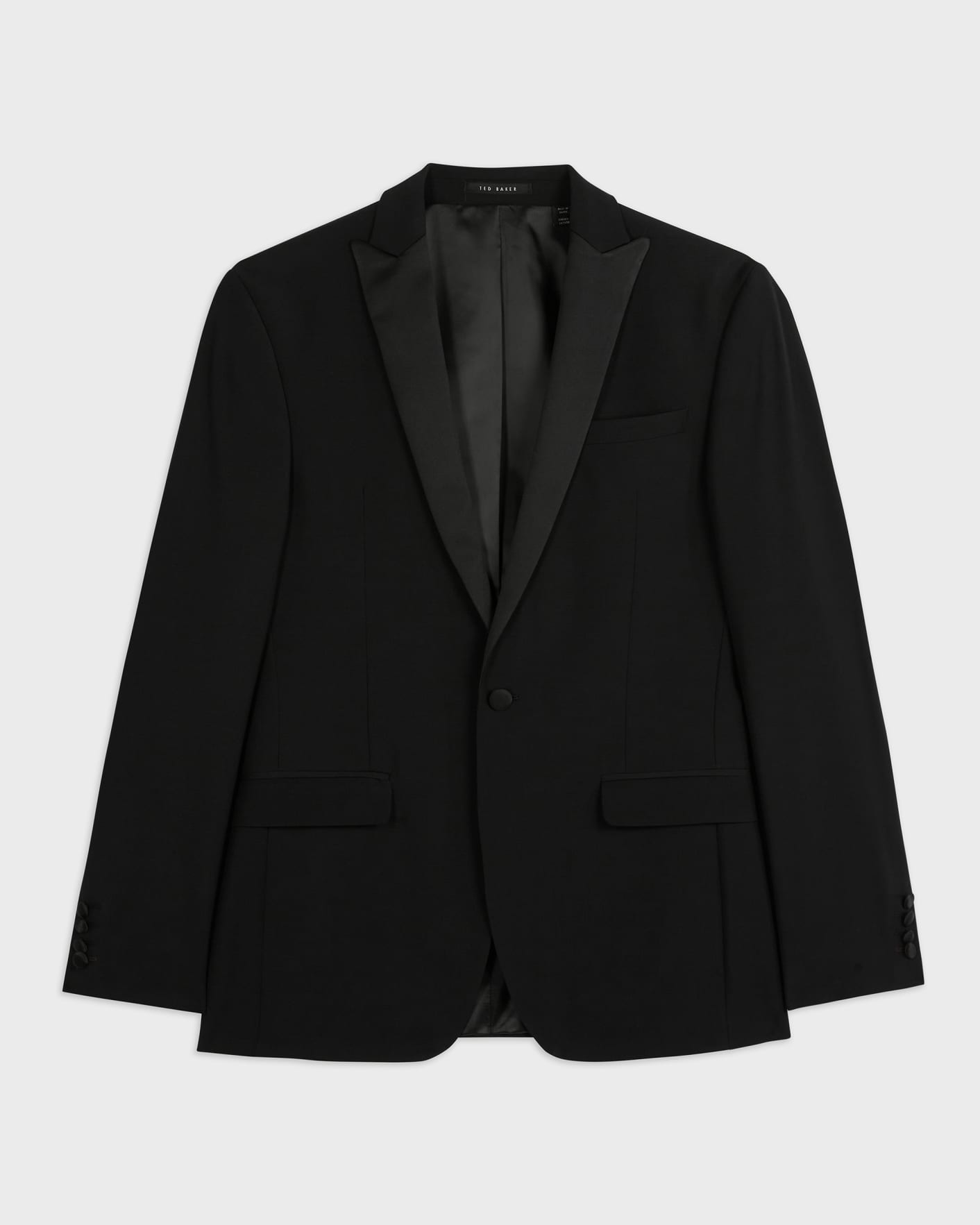 Black Slim Fit Tuxedo Suit Jacket Ted Baker