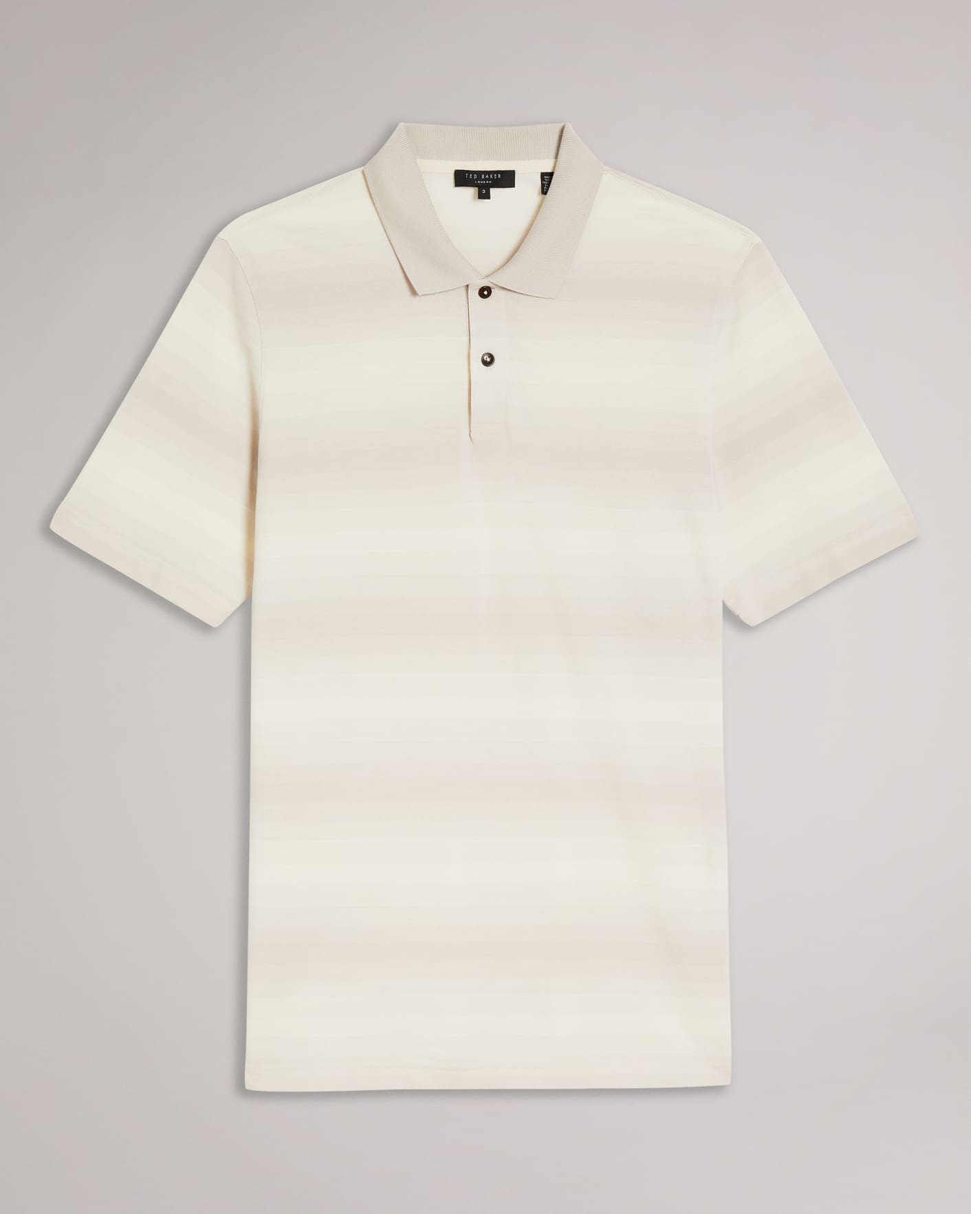 Light Grey Striped Polo Ted Baker