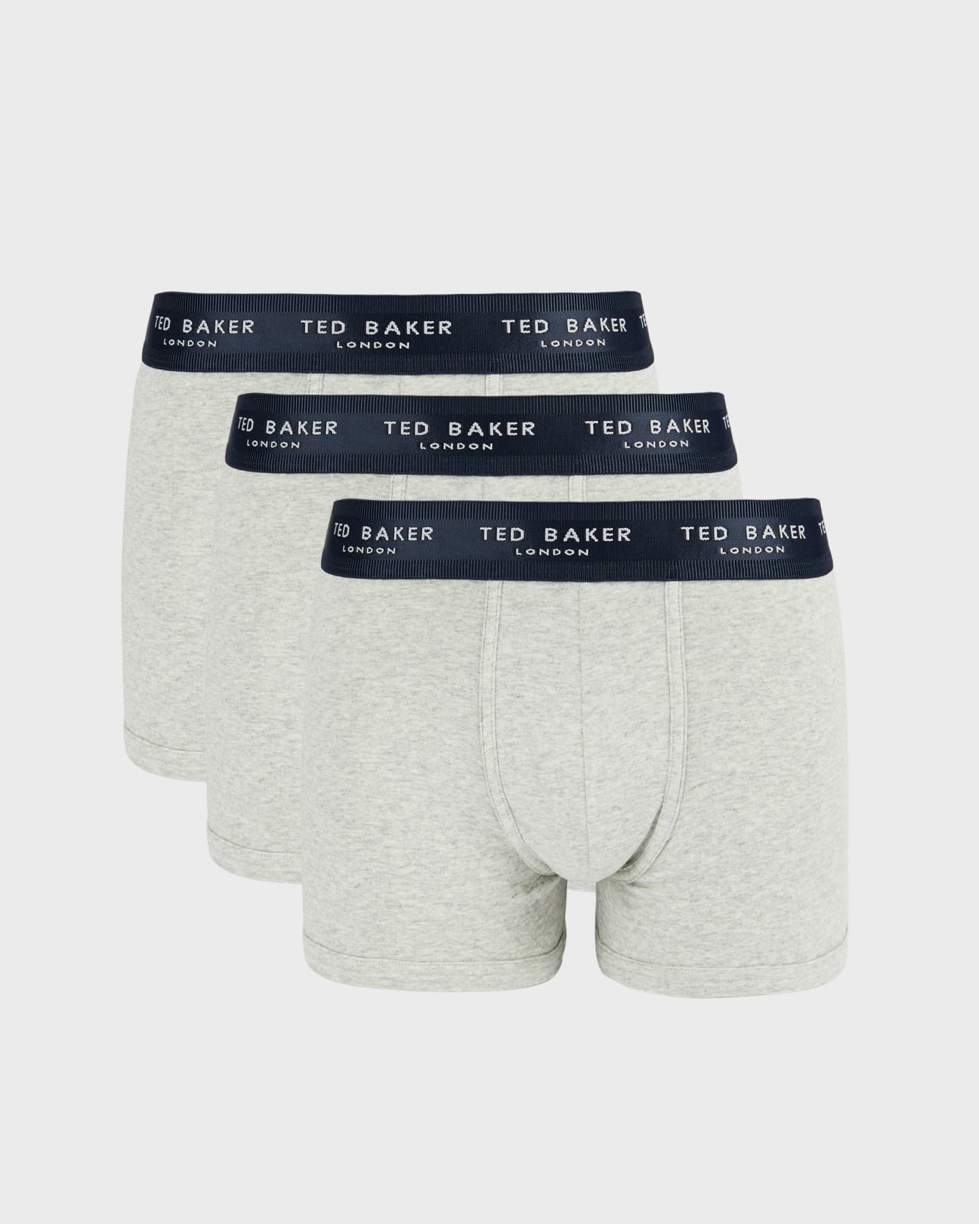 Grey 3 Pack Solid Cotton Trunks Ted Baker