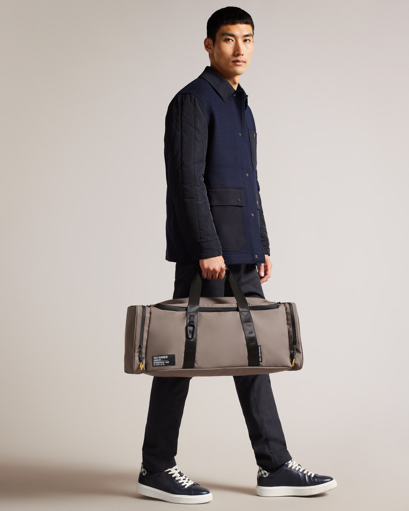 Taupe Rubberised Holdall Ted Baker
