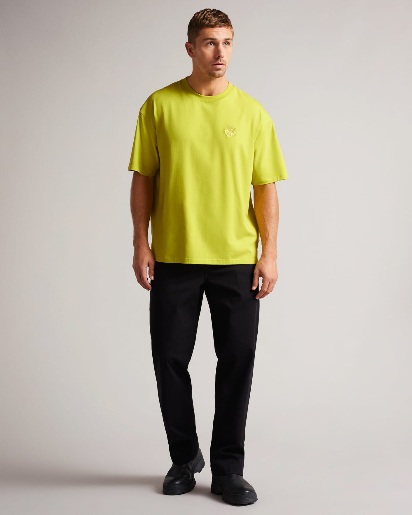 Lime Short Sleeve Heavy Weight Relaxed Fit T Shirt Ted Baker