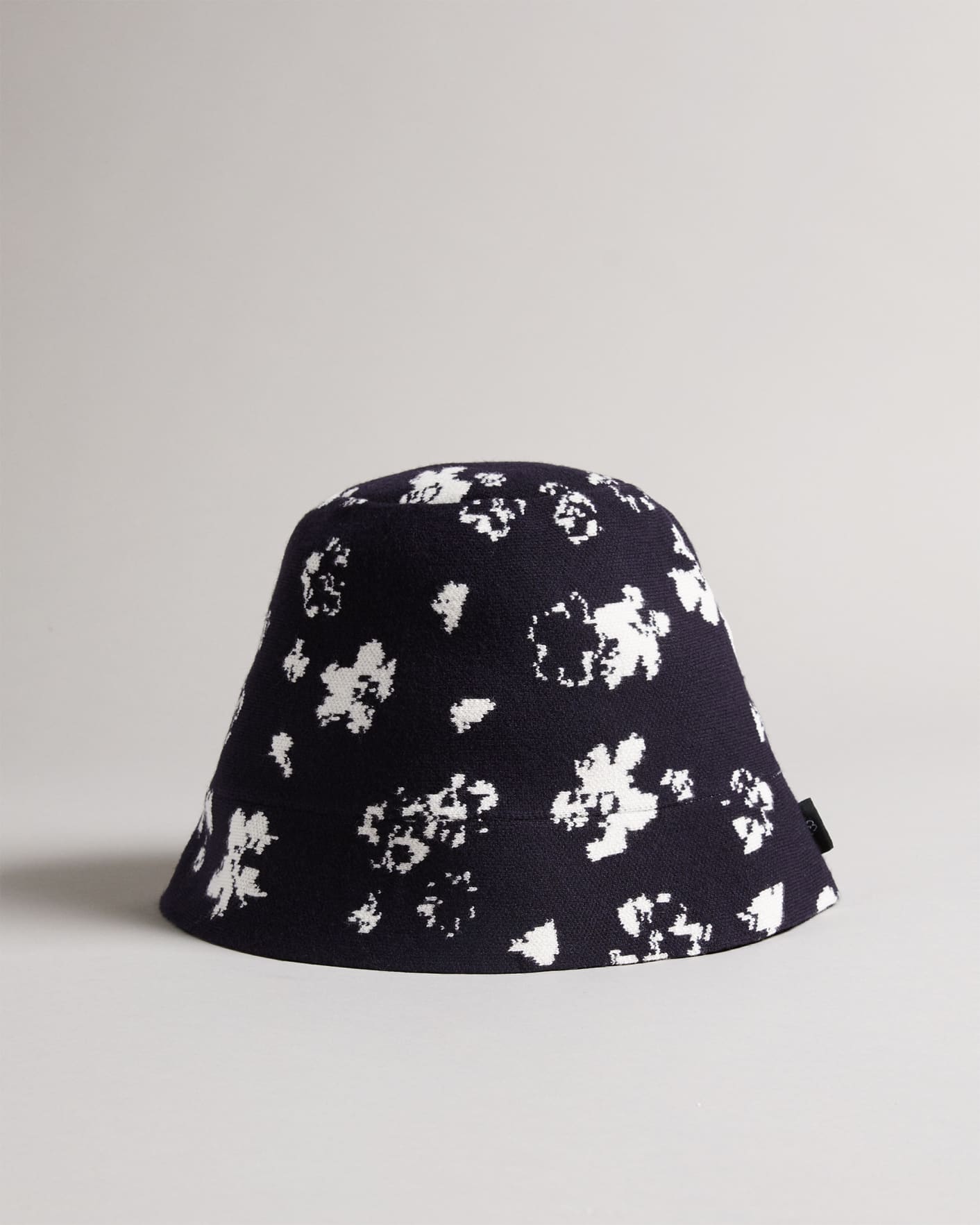 Dark Navy All-over flower Knitted Bucket Hat Ted Baker