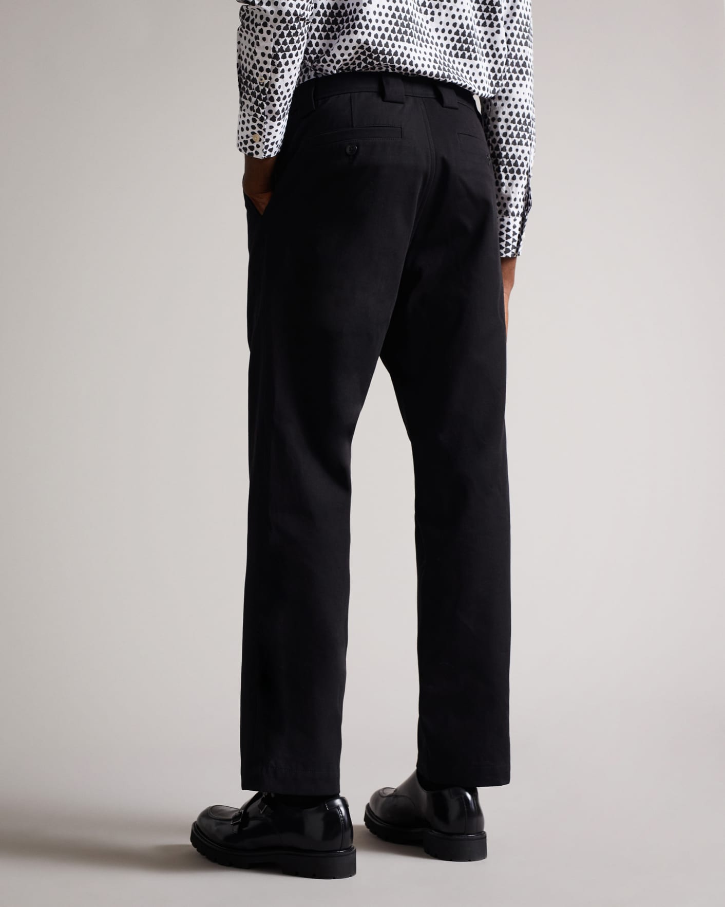 Black LEYDEN Fit Heavy Twill Trousers Ted Baker