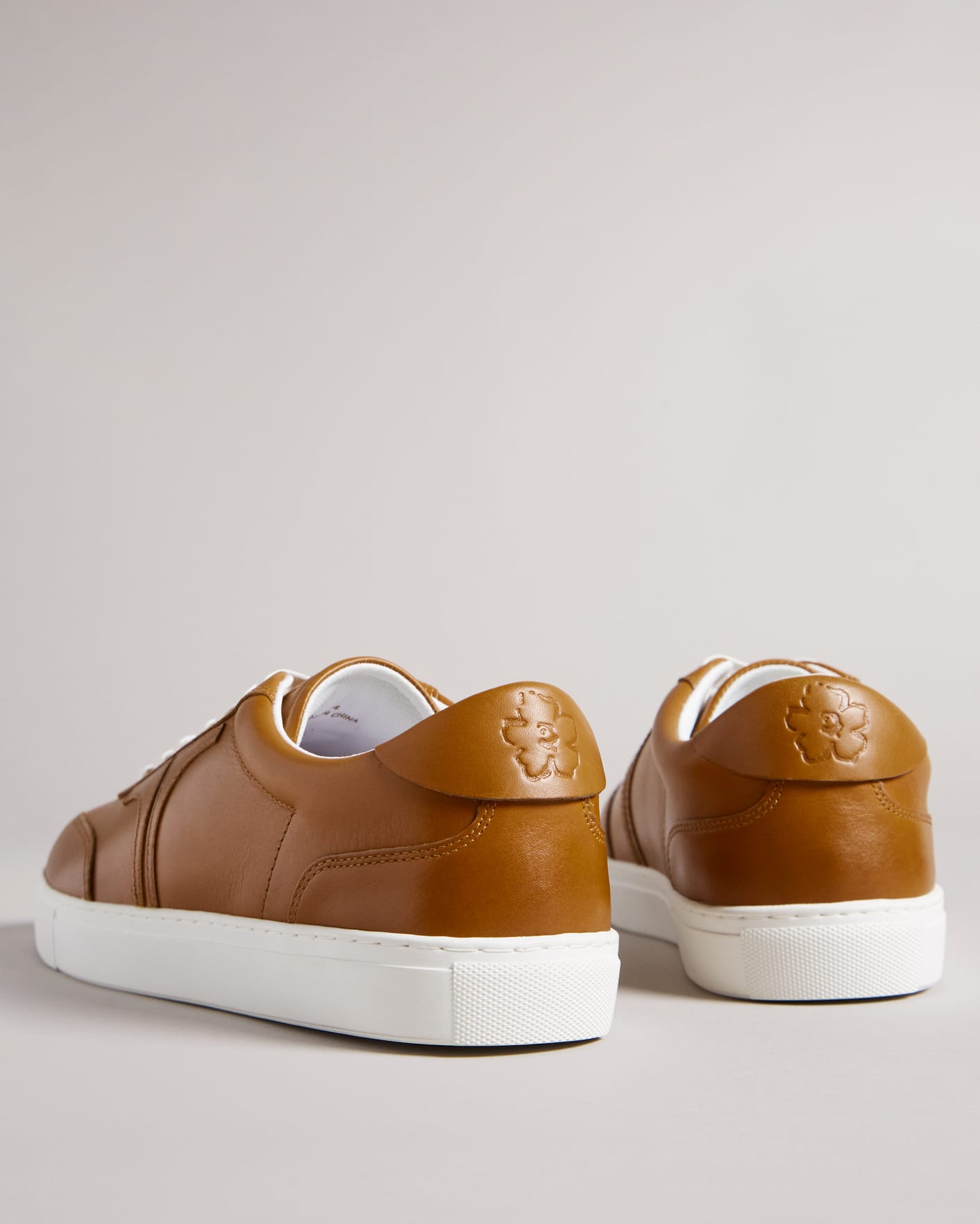 Tan Retro Leather Trainers Ted Baker