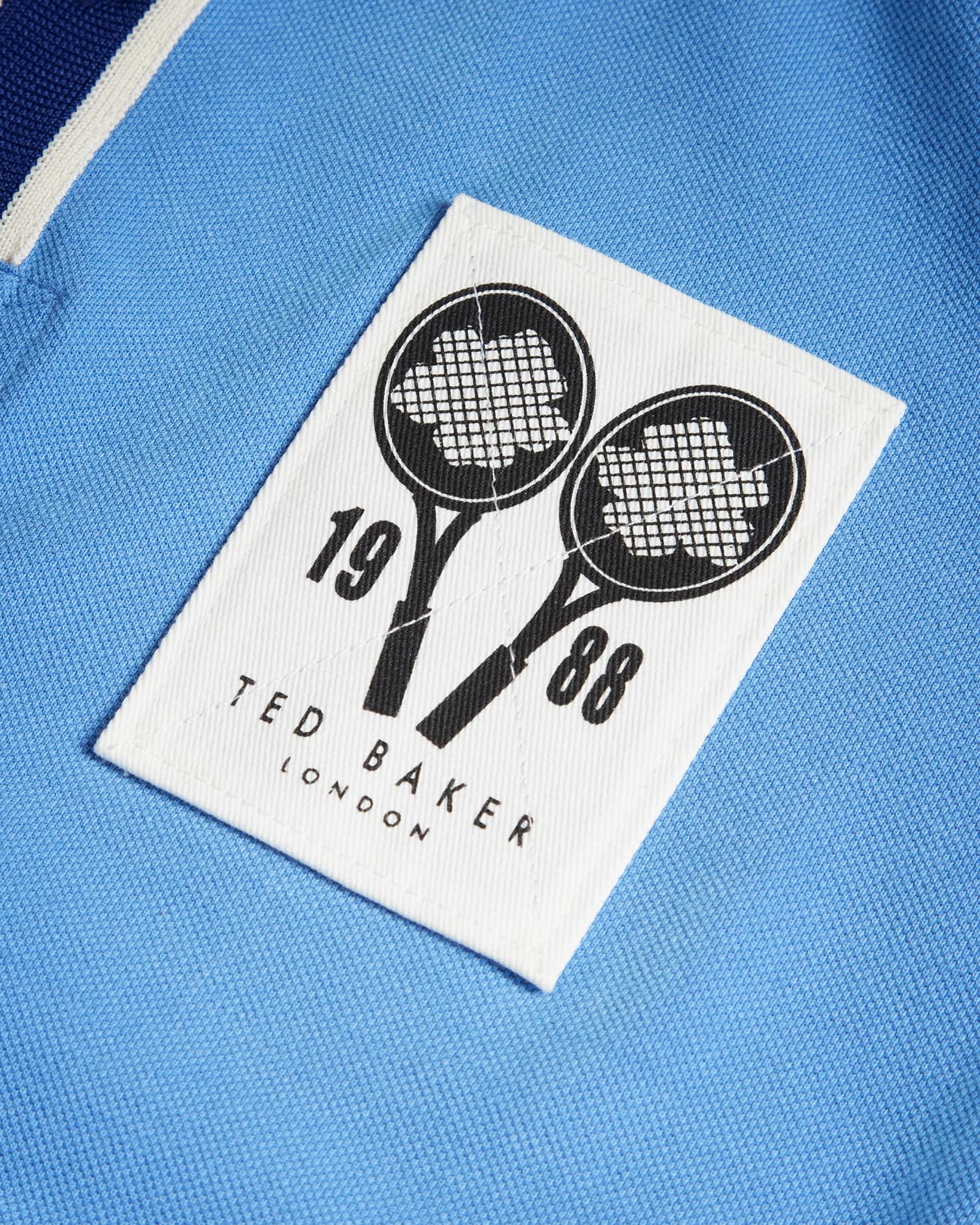 Blue Short Sleeve Pique Polo Shirt Ted Baker