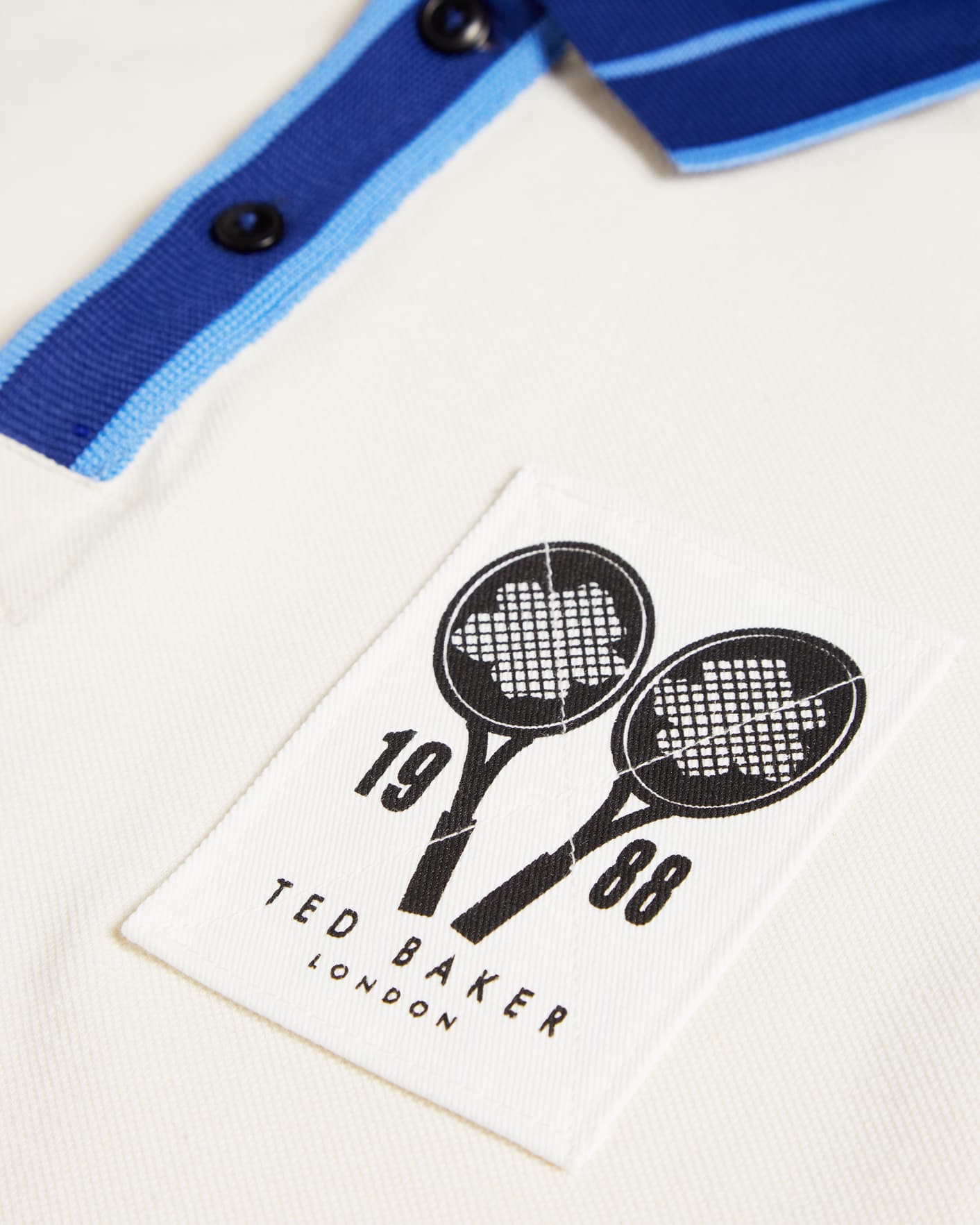 Ecru Short Sleeve Pique Polo Shirt Ted Baker