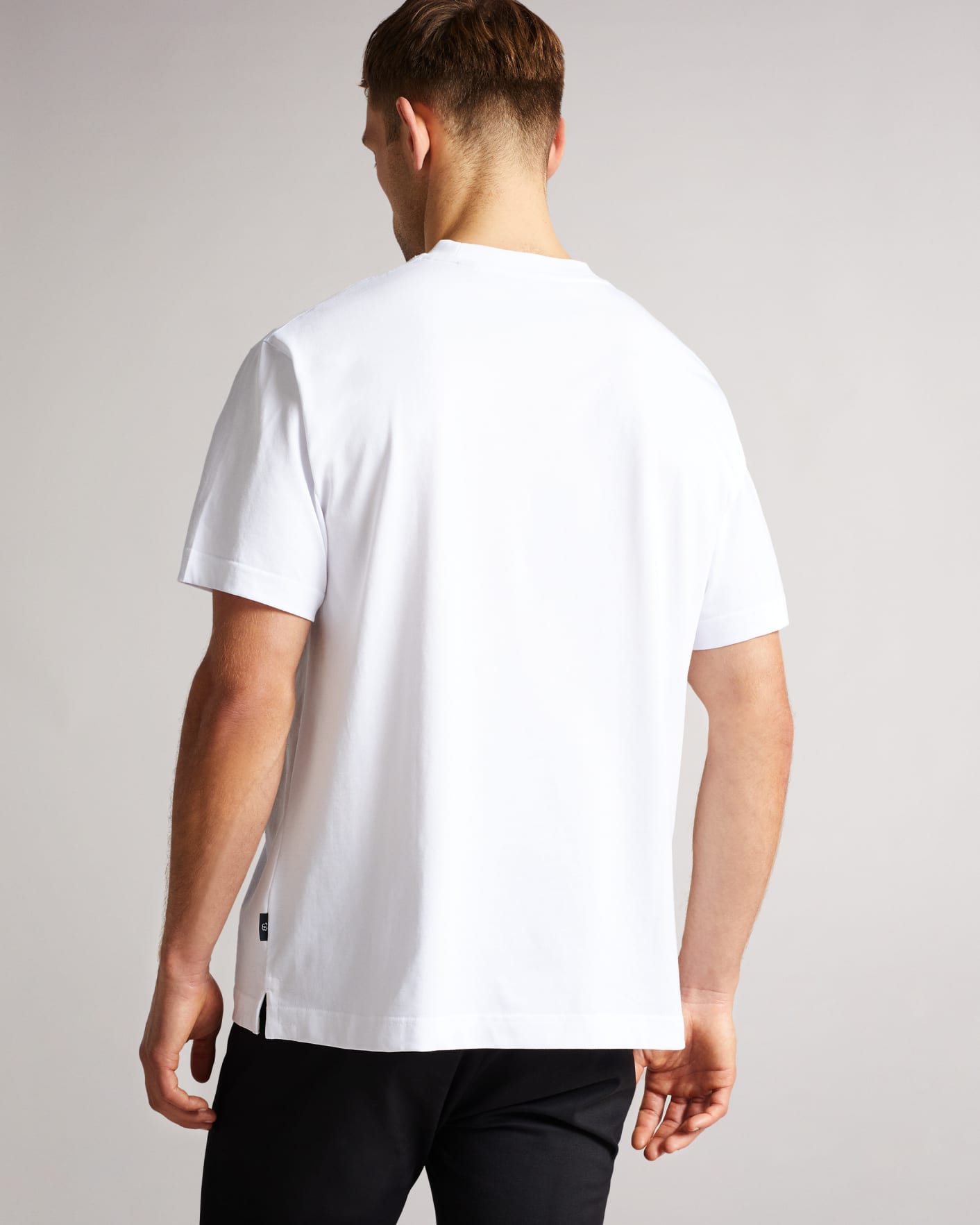 White Short Sleeve Flower Printed T Shirt Ted Baker