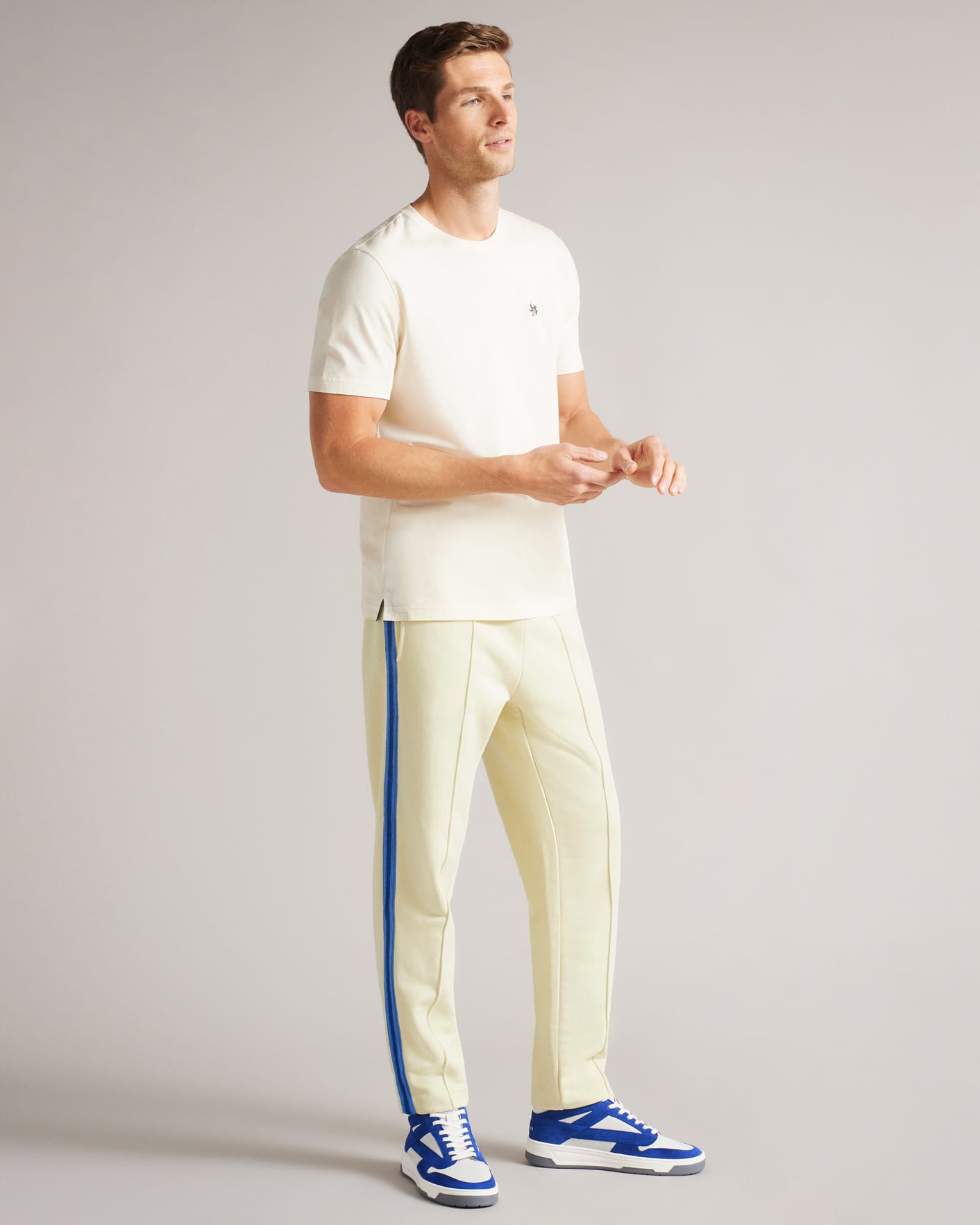 Ecru Jersey Jogger With Stripe Detail Ted Baker