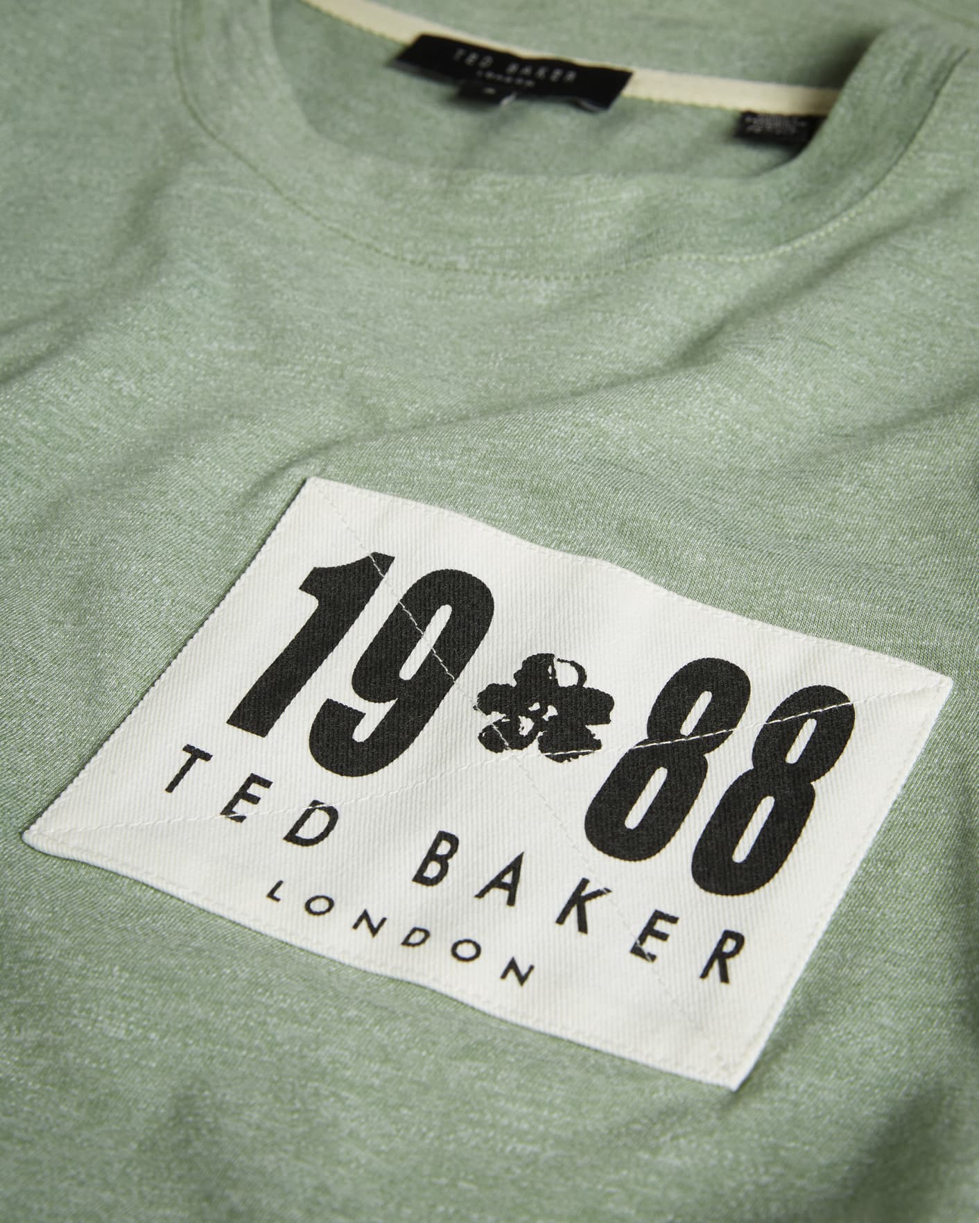 Light Green Branded Melange T Shirt Ted Baker