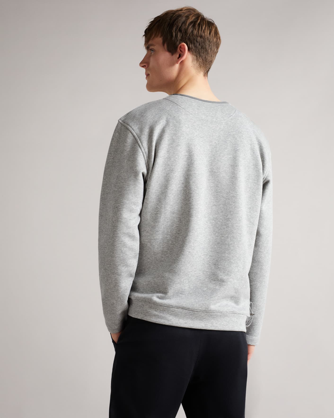 Grey-Marl Sweatshirt With Pocket Ted Baker