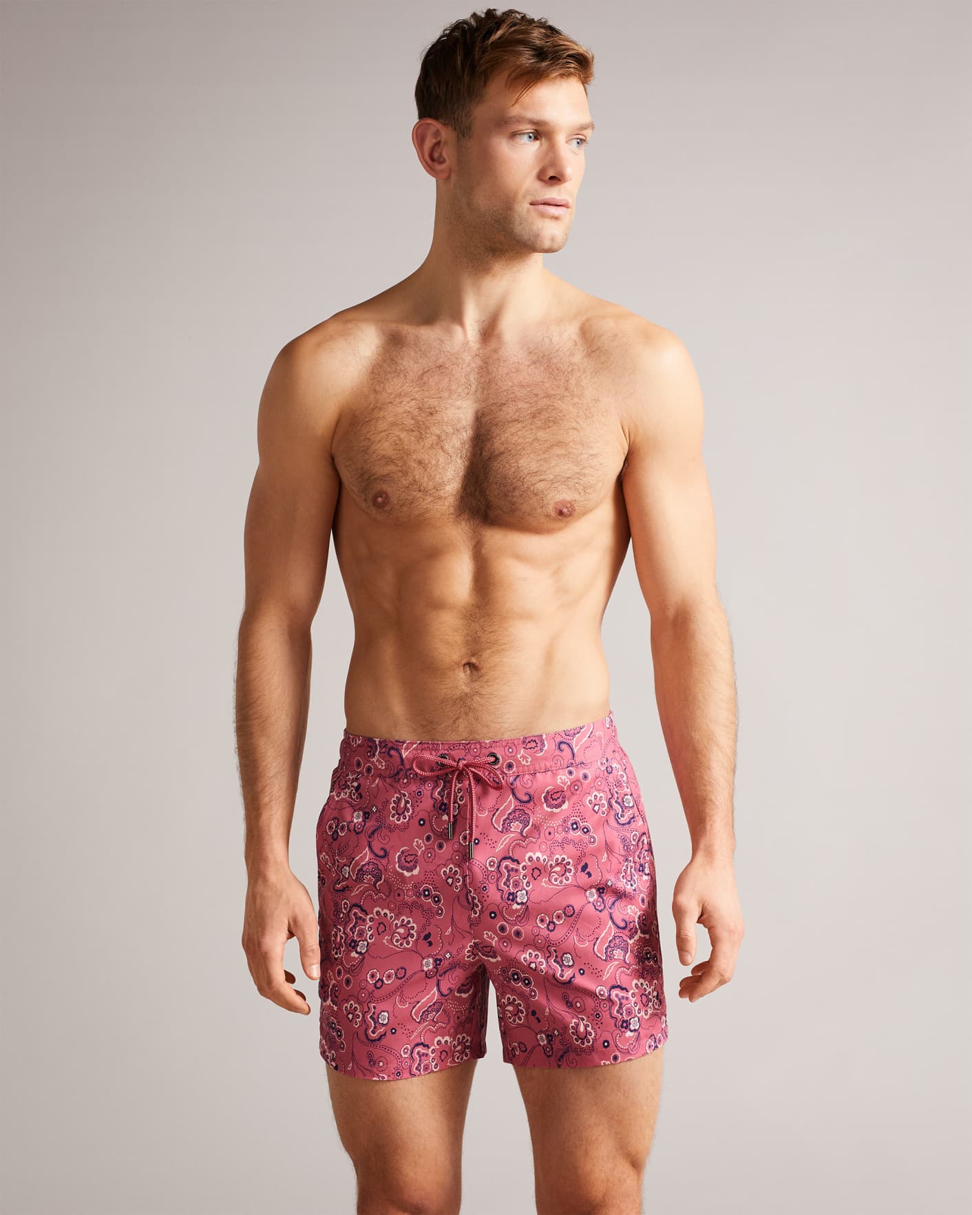 Pink Paisley Printed Swim Shorts Ted Baker