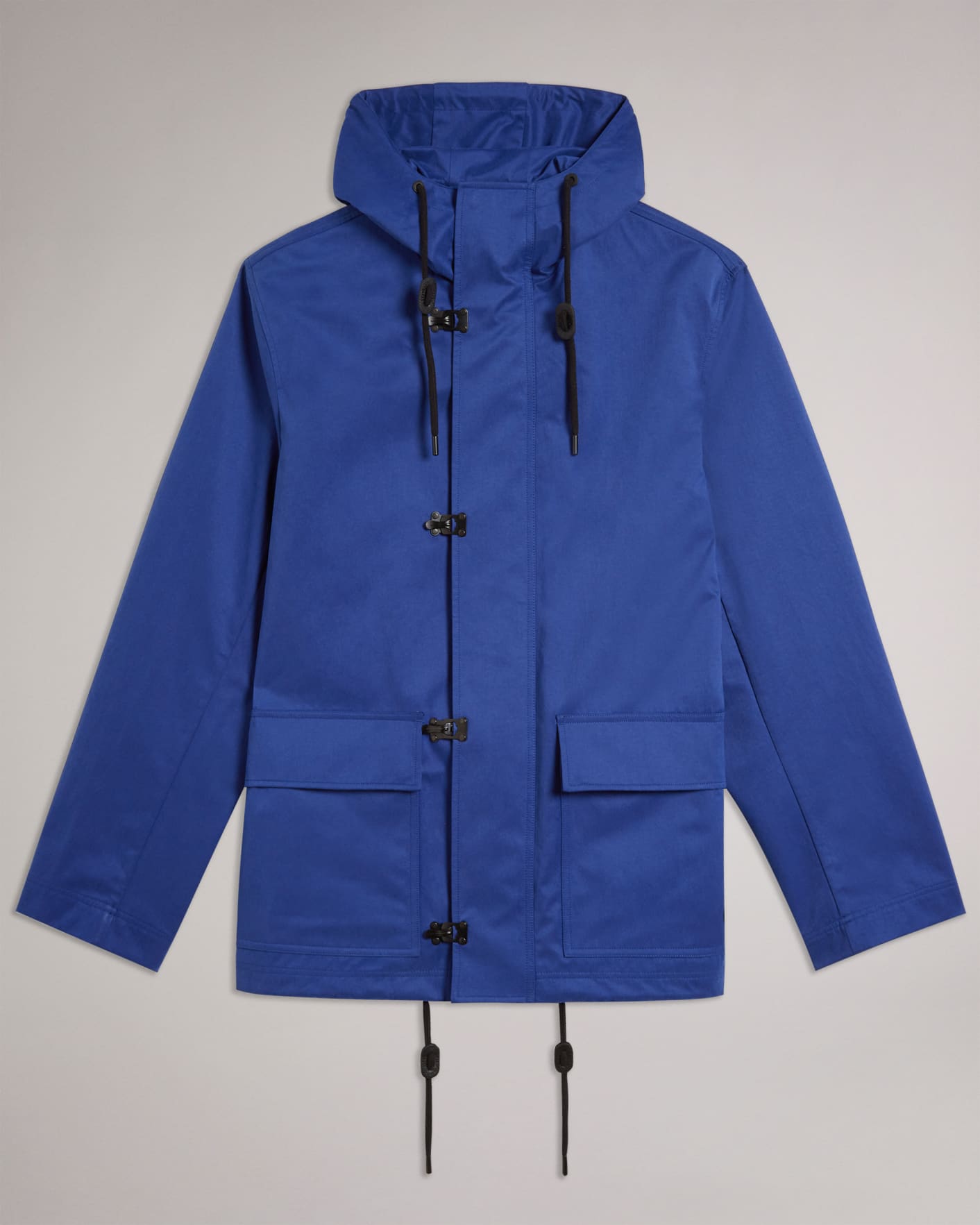 Bright Blue Textured Hooded Jacket Ted Baker