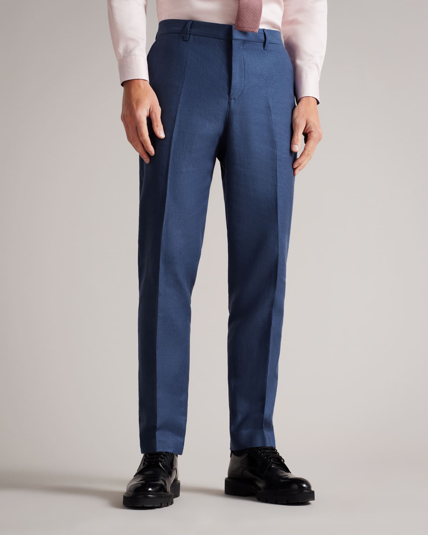 Navy Linen Trousers Ted Baker