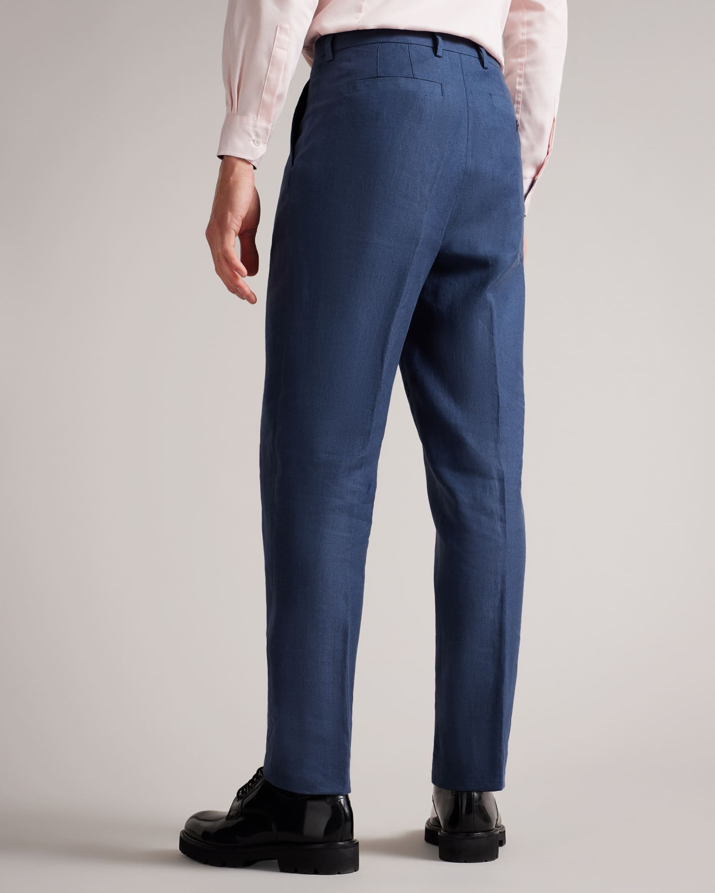 Navy Slim Fit Linen Trousers Ted Baker