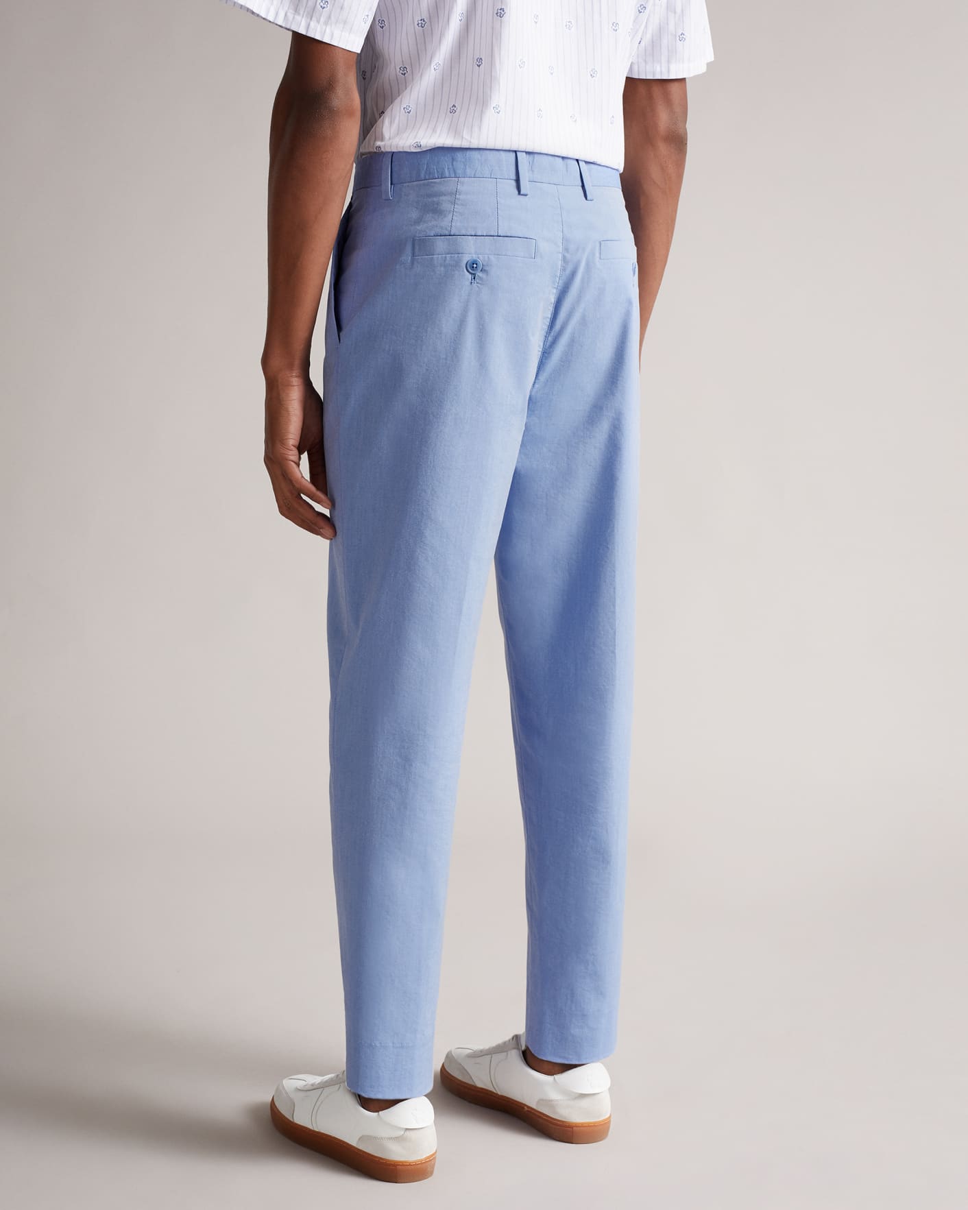 Blue Slim Fit Cotton Trousers Ted Baker