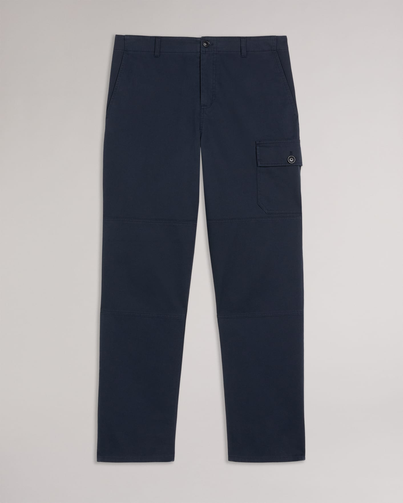 Navy Straight Fit Cargo Trousers Ted Baker