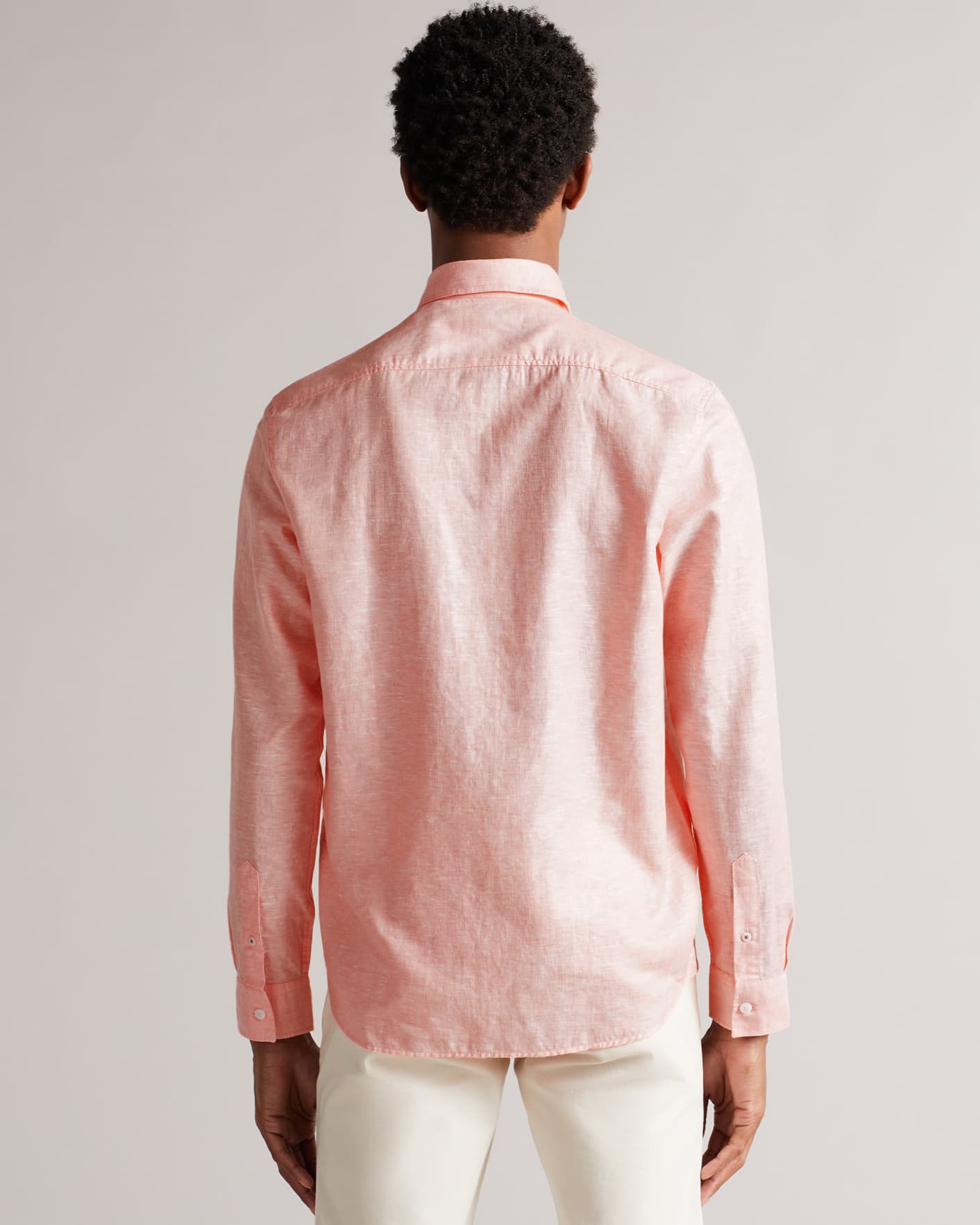 Coral Long Sleeve Linen Shirt Ted Baker