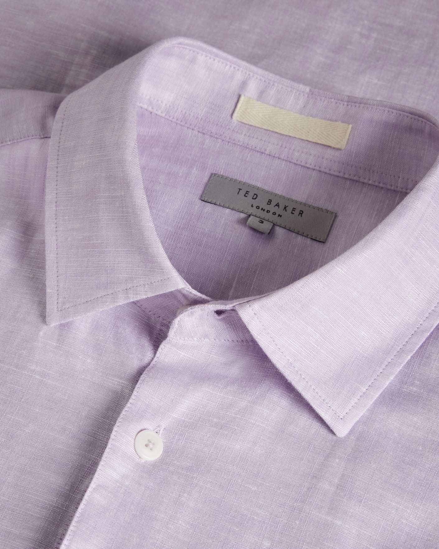 Light Purple Long Sleeve Linen Shirt Ted Baker