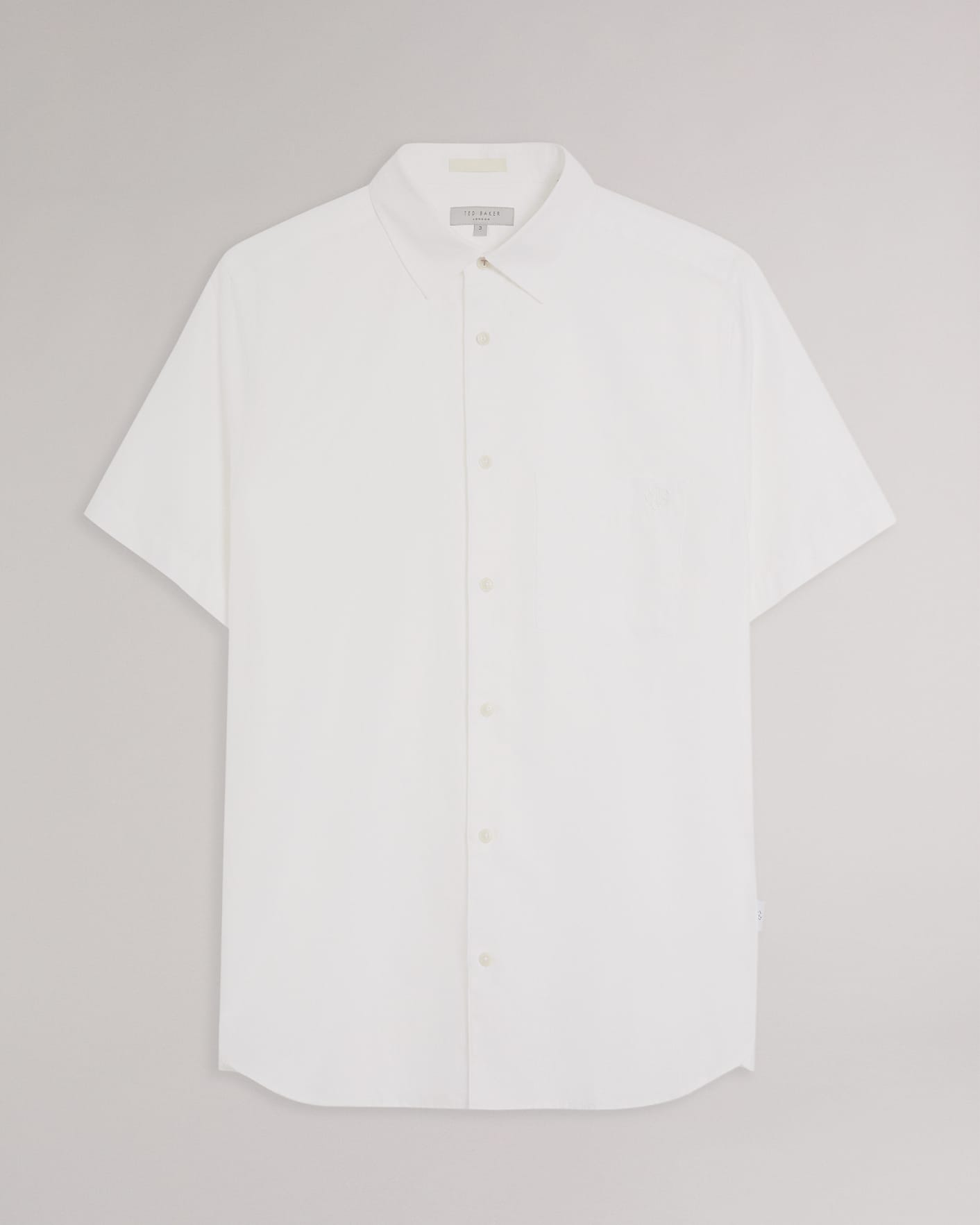 White Short Sleeve Linen Shirt Ted Baker