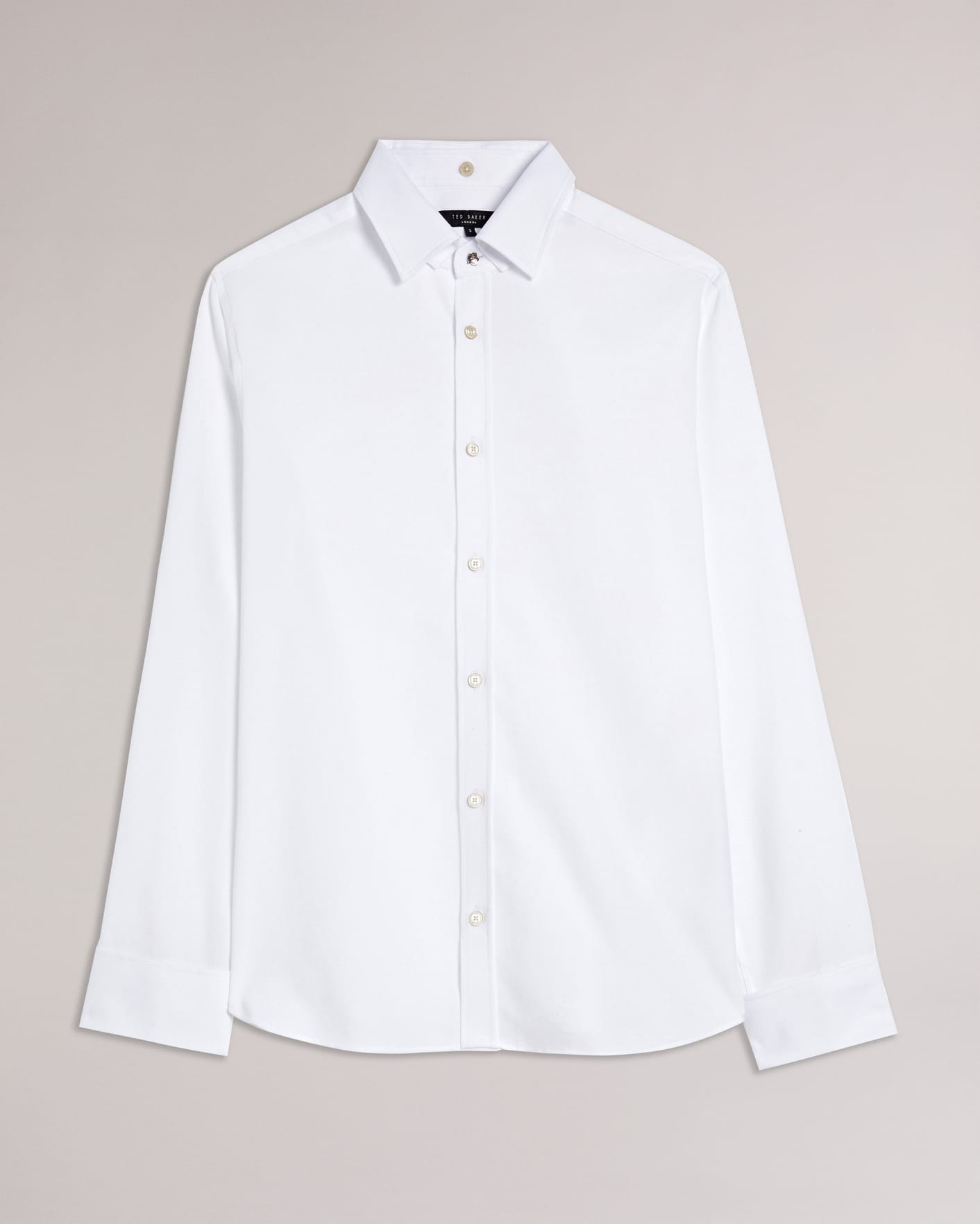 White Long Sleeve Detachable Collar Shirt Ted Baker