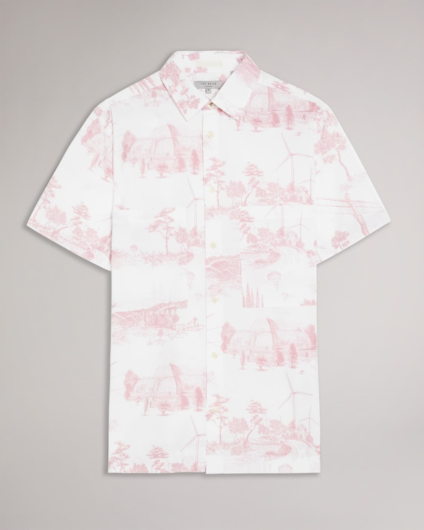 Pink Short Sleeve Printed Shirt Ted Baker