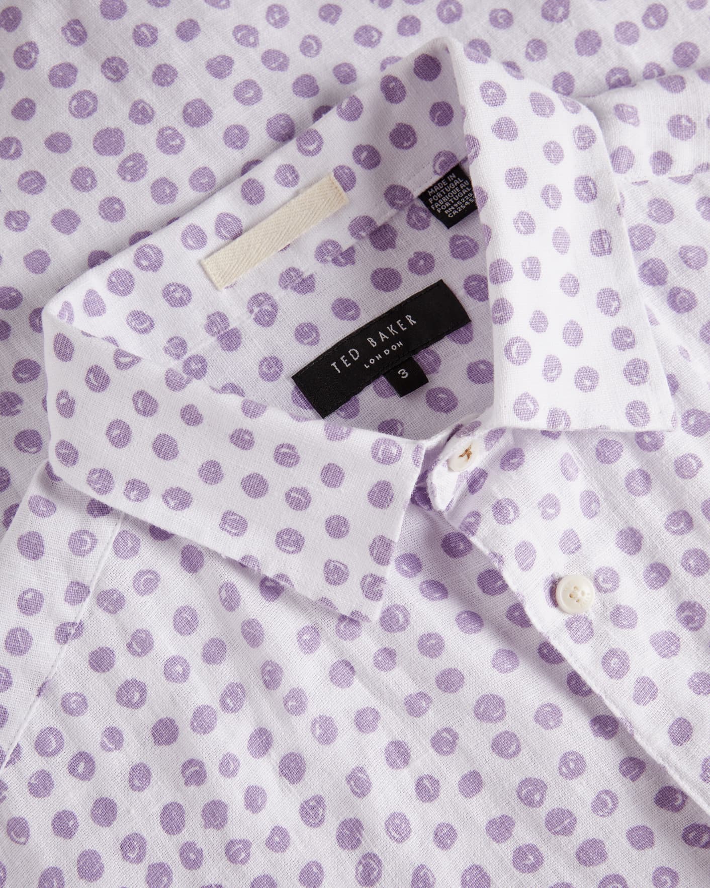 Light Purple Short Sleeve Printed Shirt Ted Baker