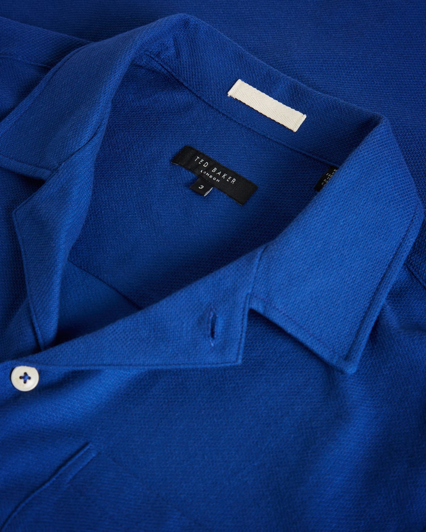 Bright Blue Short Sleeve Jersey Pique Shirt Ted Baker