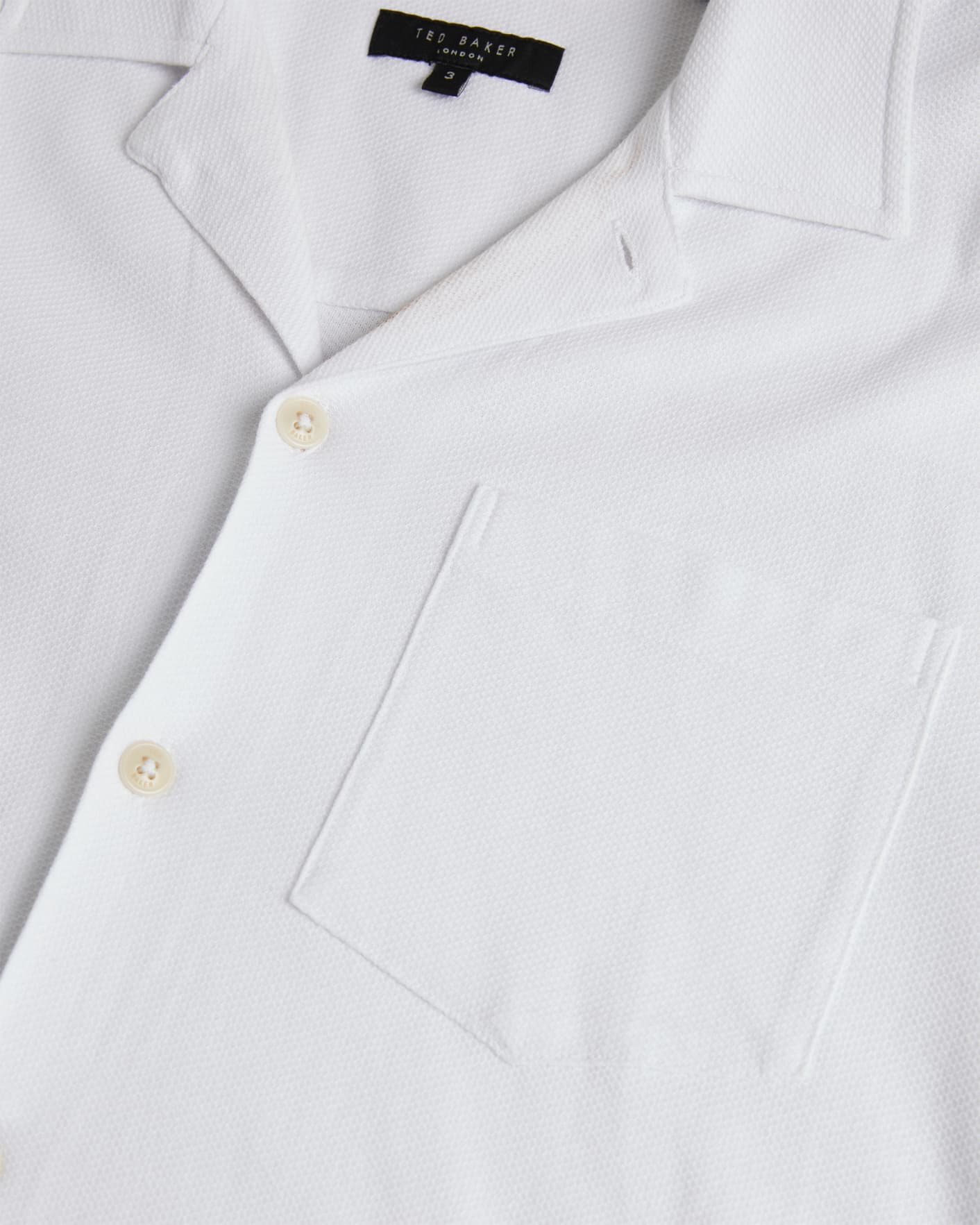 White Short Sleeve Jersey Pique Shirt Ted Baker