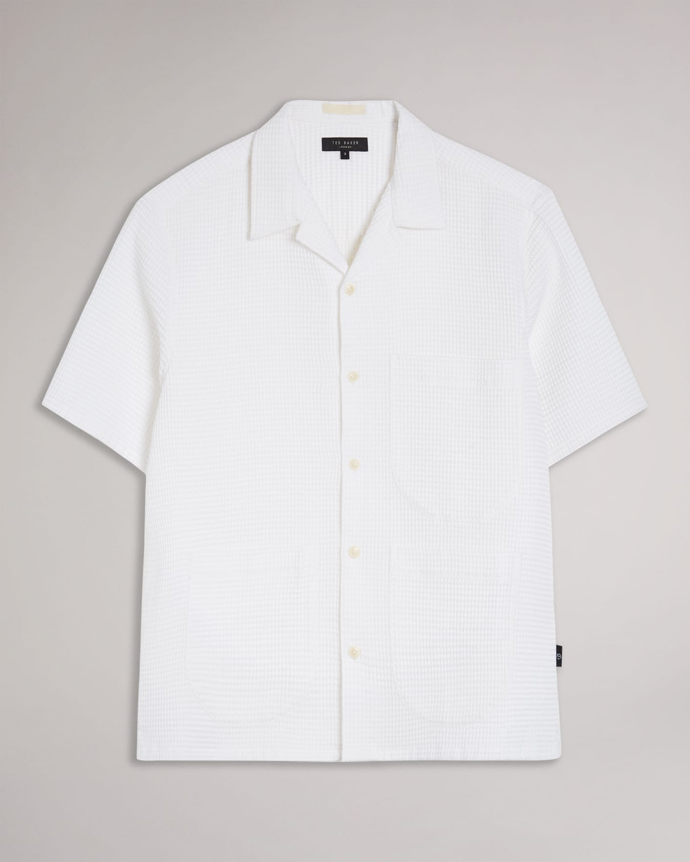 White Short Sleeve Heavy Texture Shirt Ted Baker