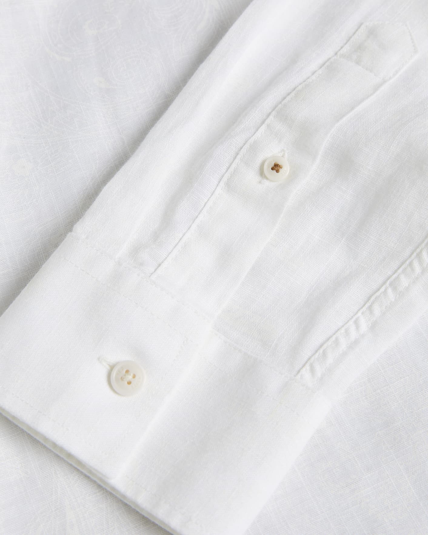 White Long Sleeve Paisley Printed Shirt Ted Baker