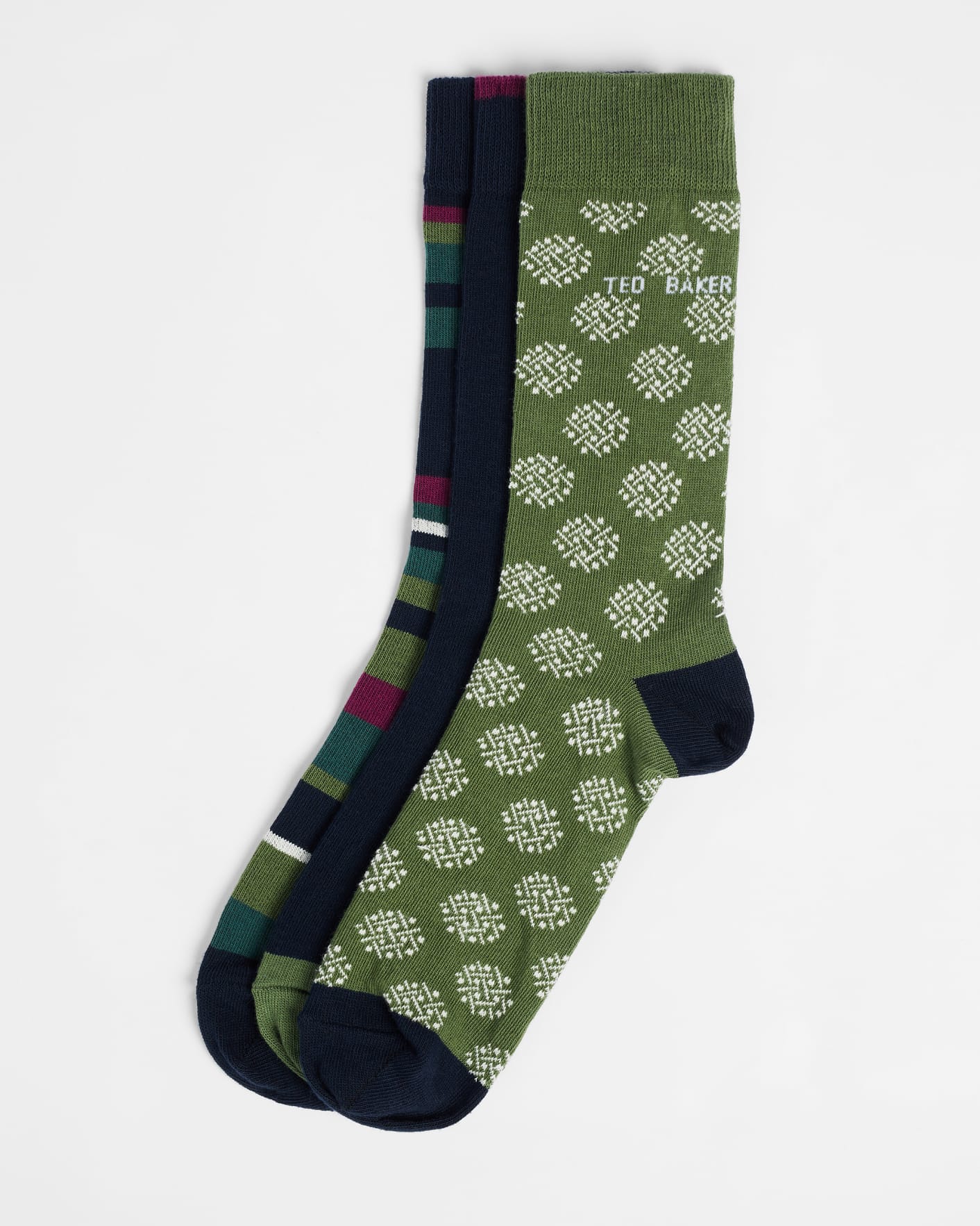 Assorted Three Pack Of Socks Ted Baker