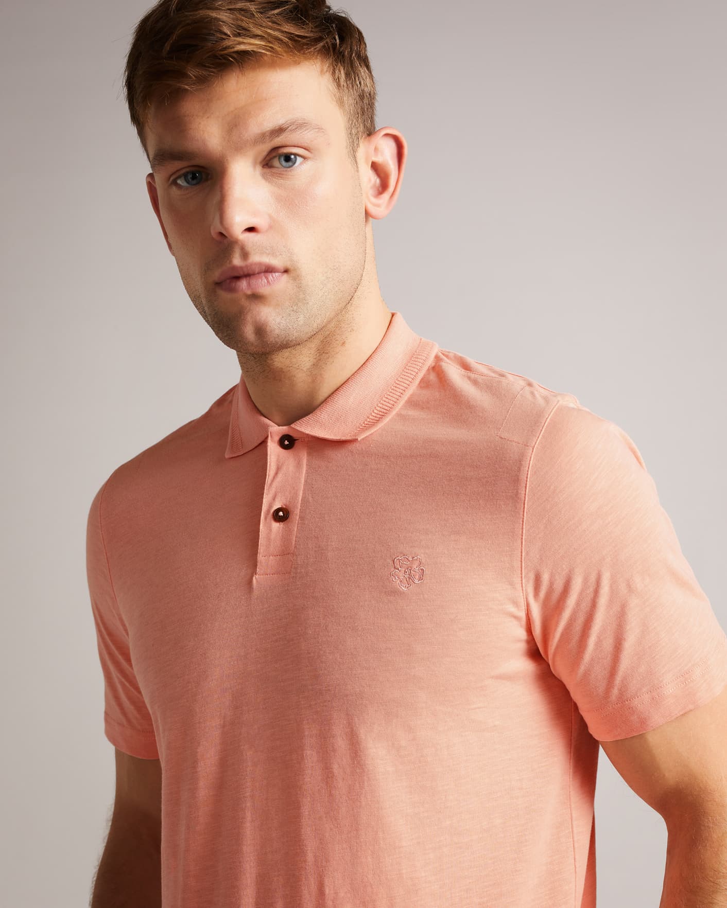 Light Pink Short Sleeve Polo Shirt Ted Baker