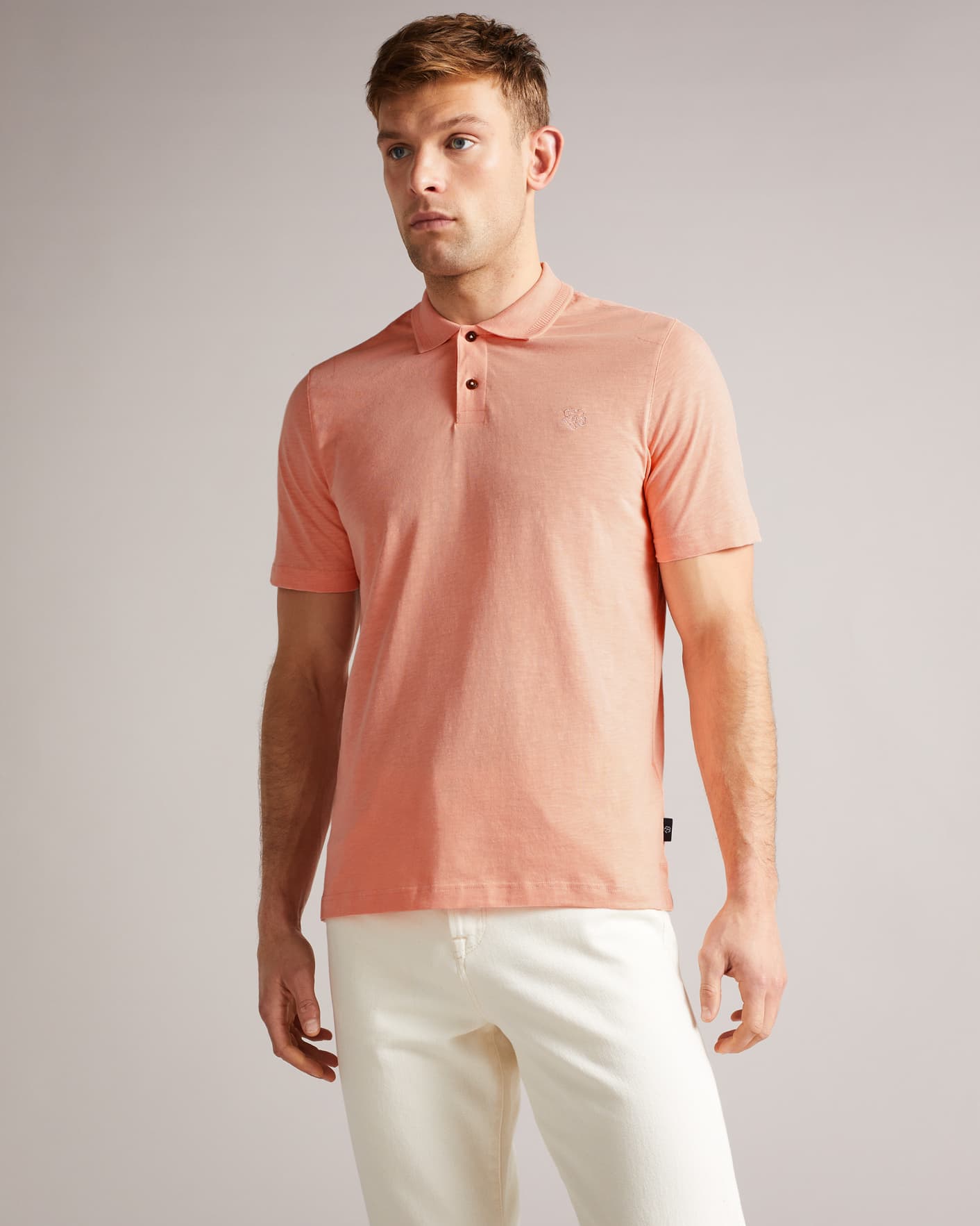 Light Pink Short Sleeve Polo Shirt Ted Baker