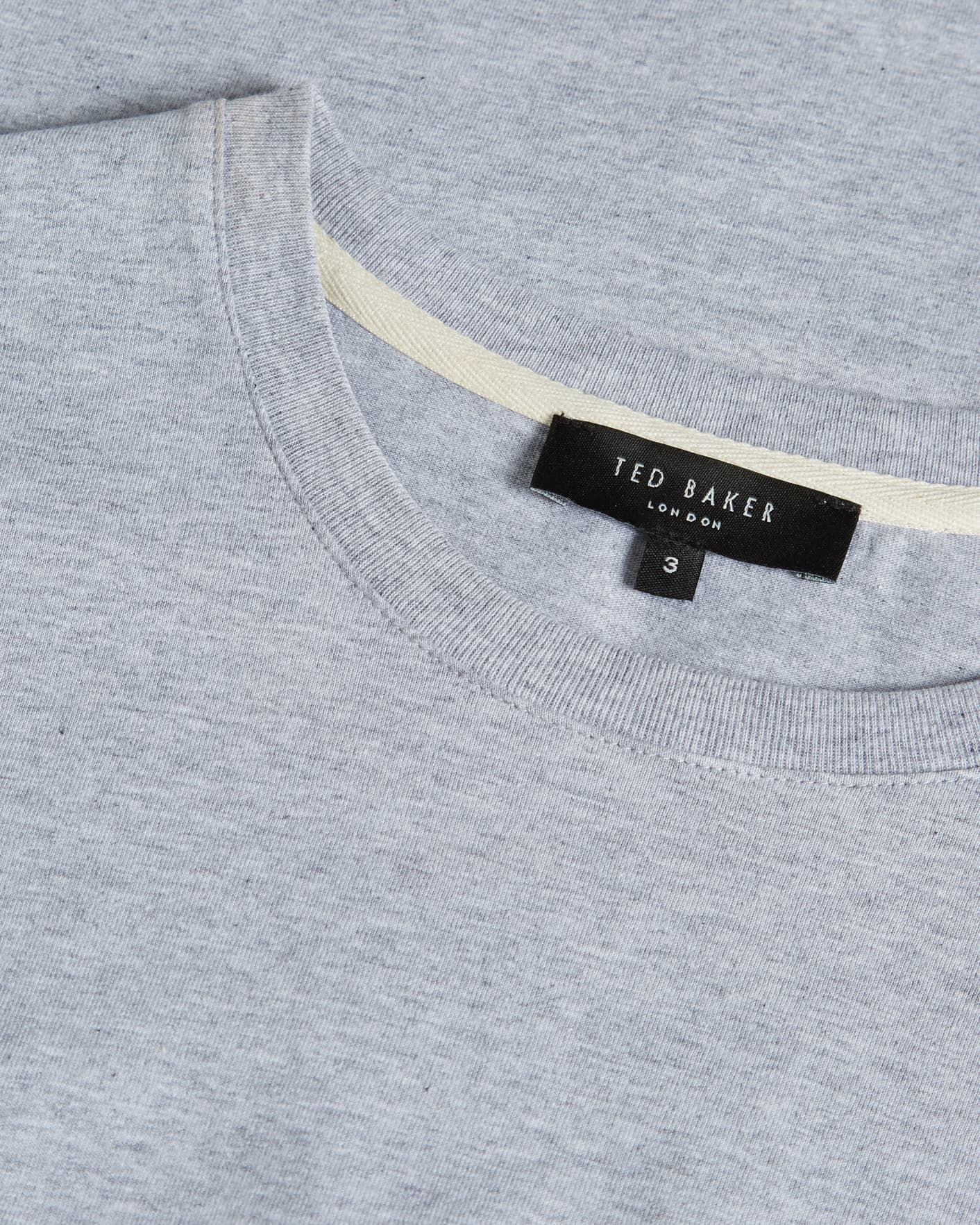 Grey-Marl Wadded Patch T Shirt Ted Baker
