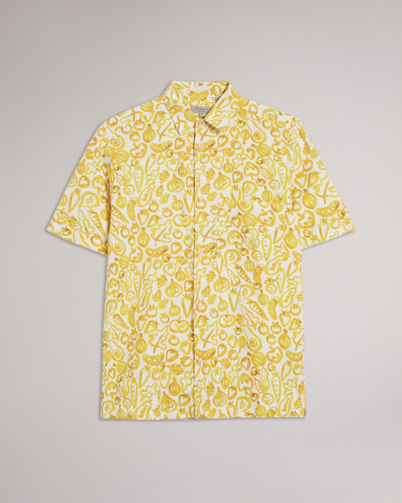 Yellow Short Sleeve Vegetable Print Shirt Ted Baker