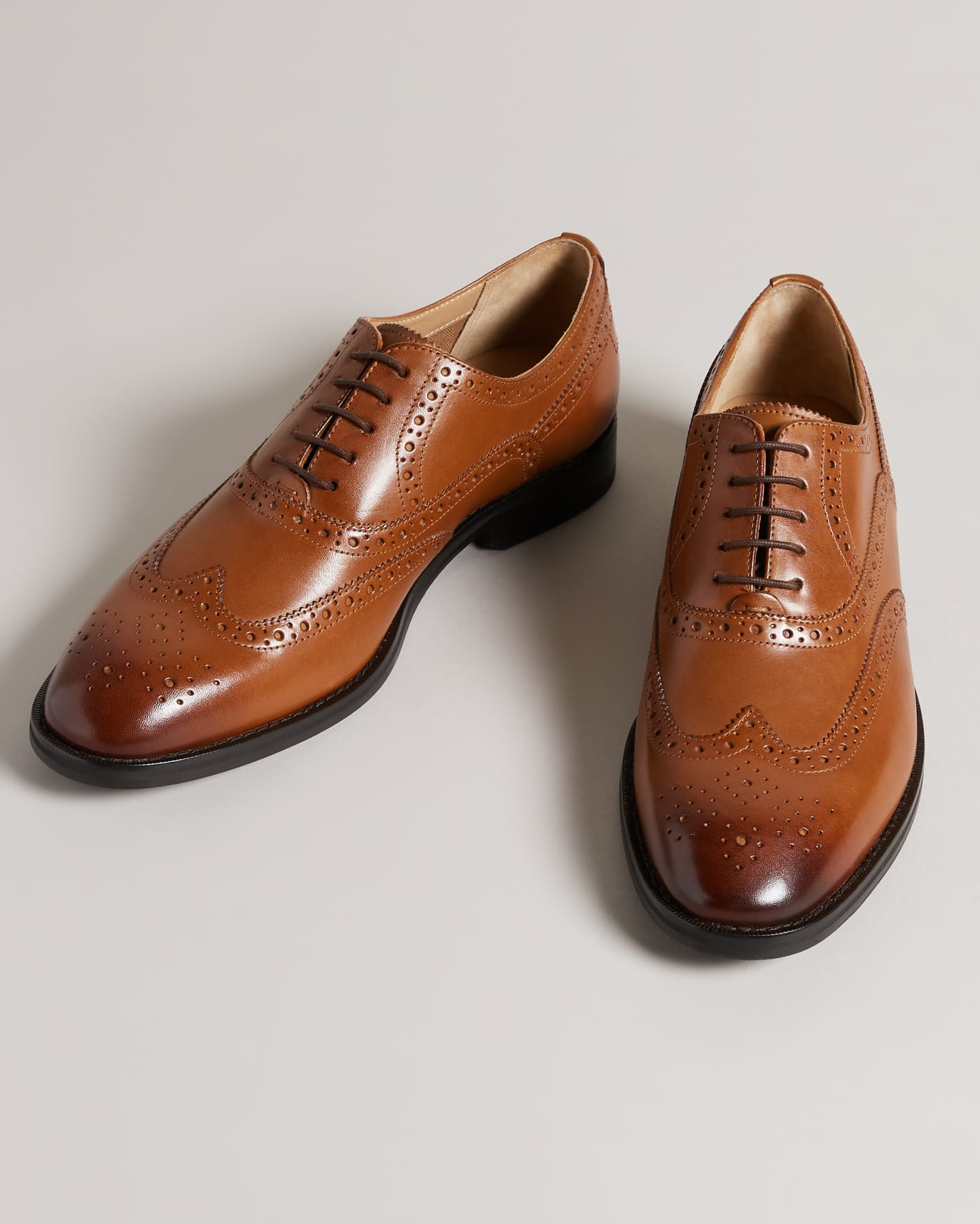 Tan Formal Leather Brogue Shoes Ted Baker