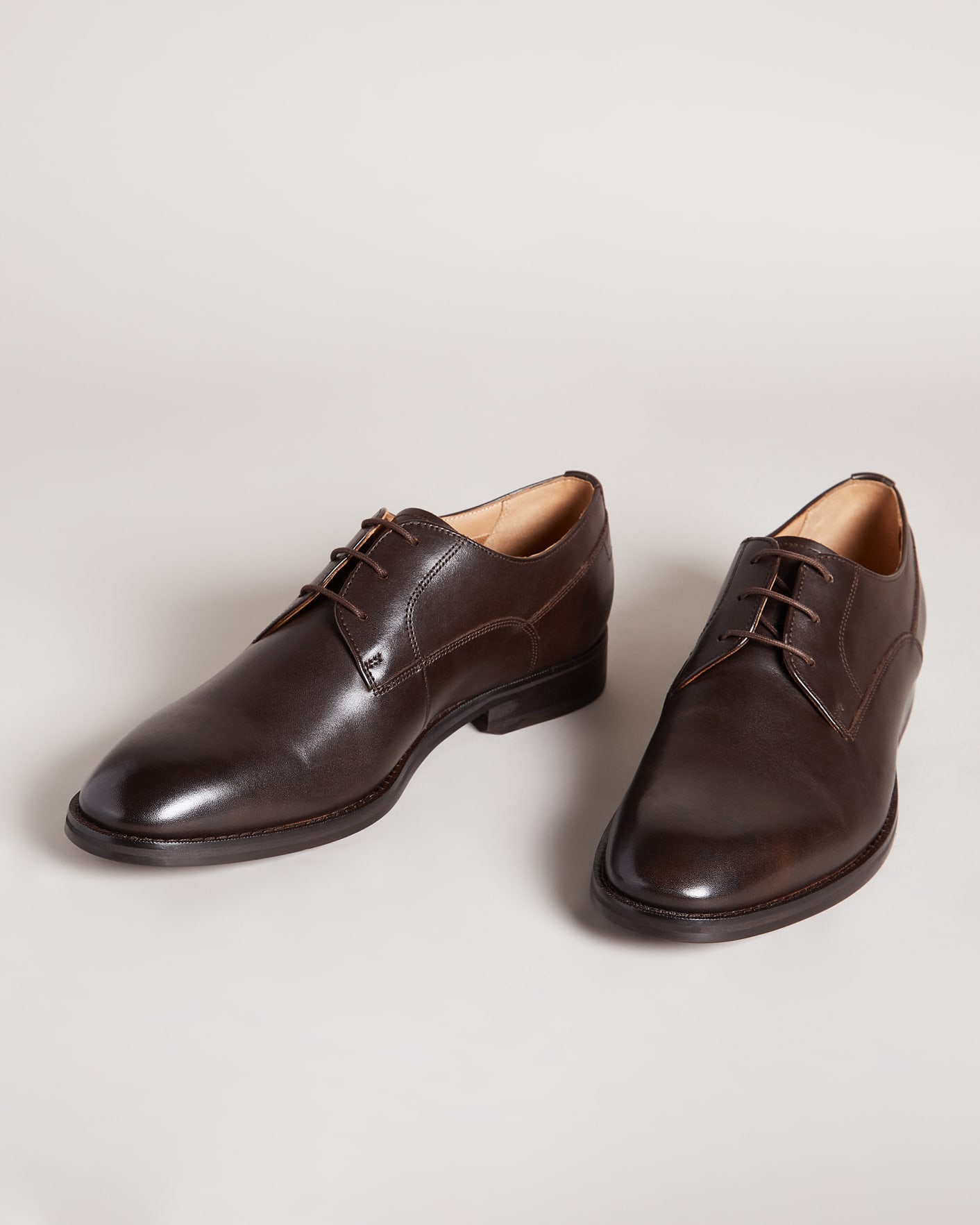 Brown Formal Leather Derby Shoes Ted Baker