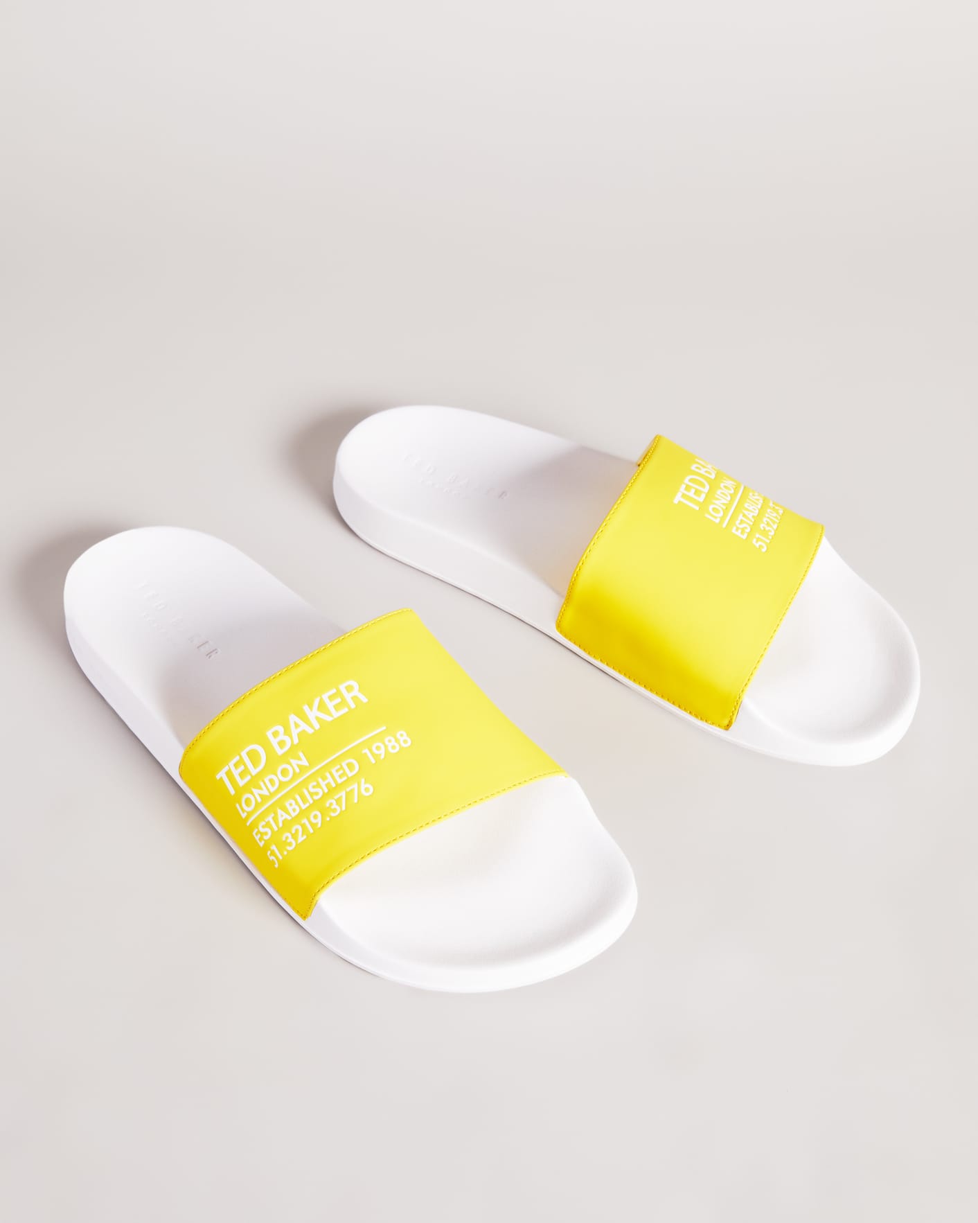 Yellow Ted Branded Pool Sliders Ted Baker