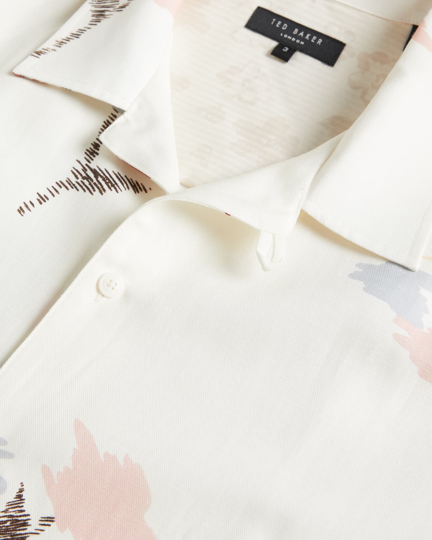 Blanco Camisa Manga Corta Estampado Floral Abstracto Ted Baker