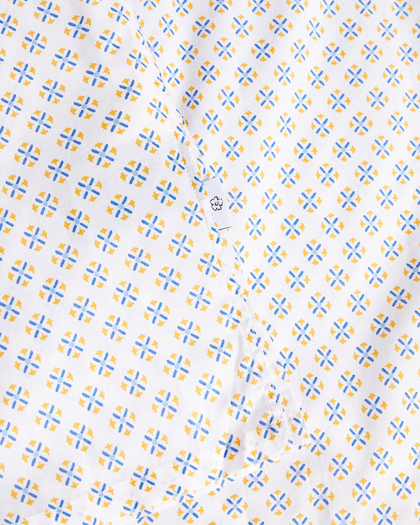 White Short Sleeve Geometric Print Shirt Ted Baker