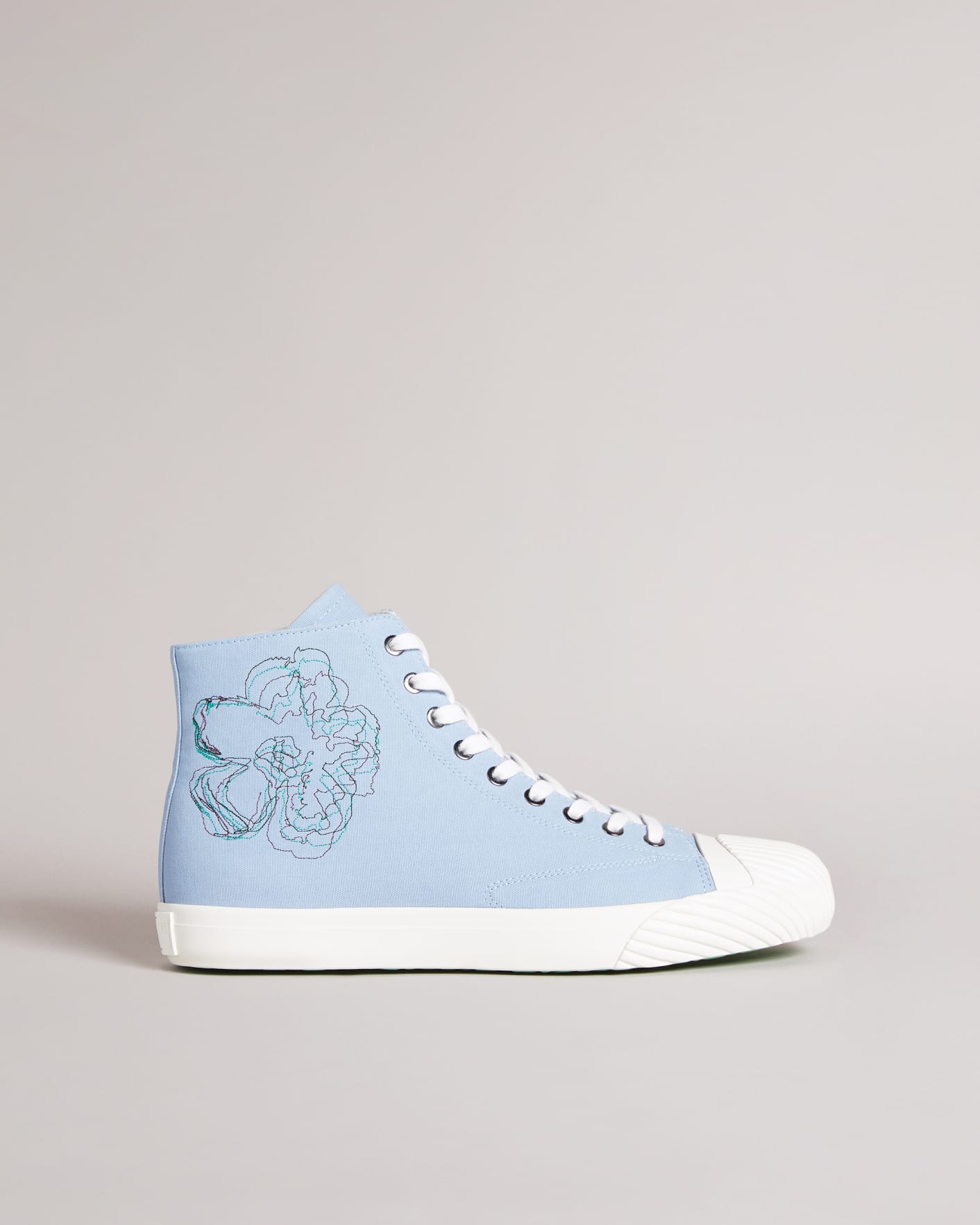Light Blue Magnolia Embroidered High-Top Sneaker Ted Baker
