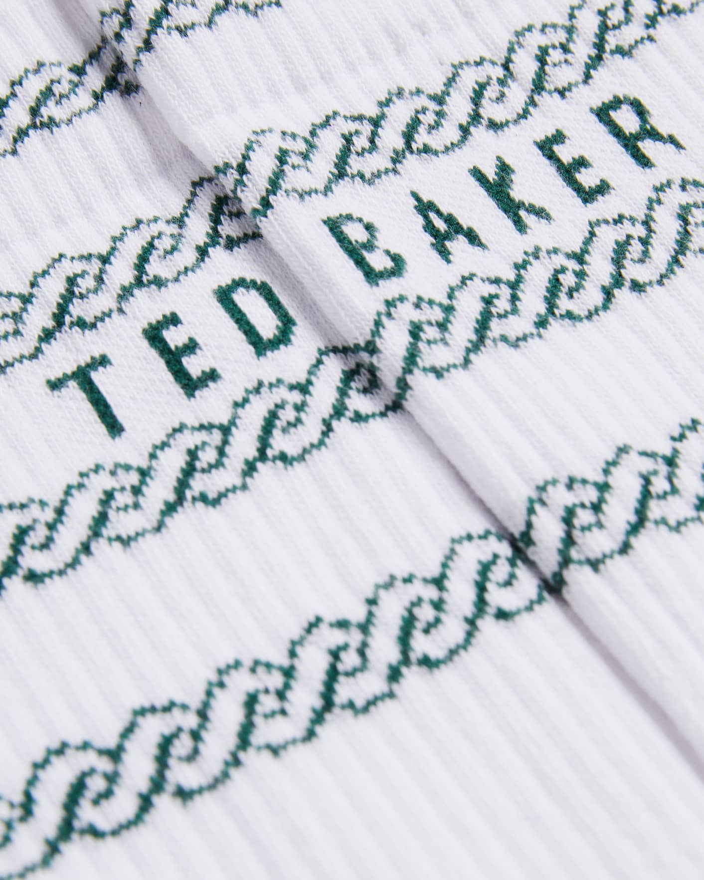 White Branded Chain Socks Ted Baker