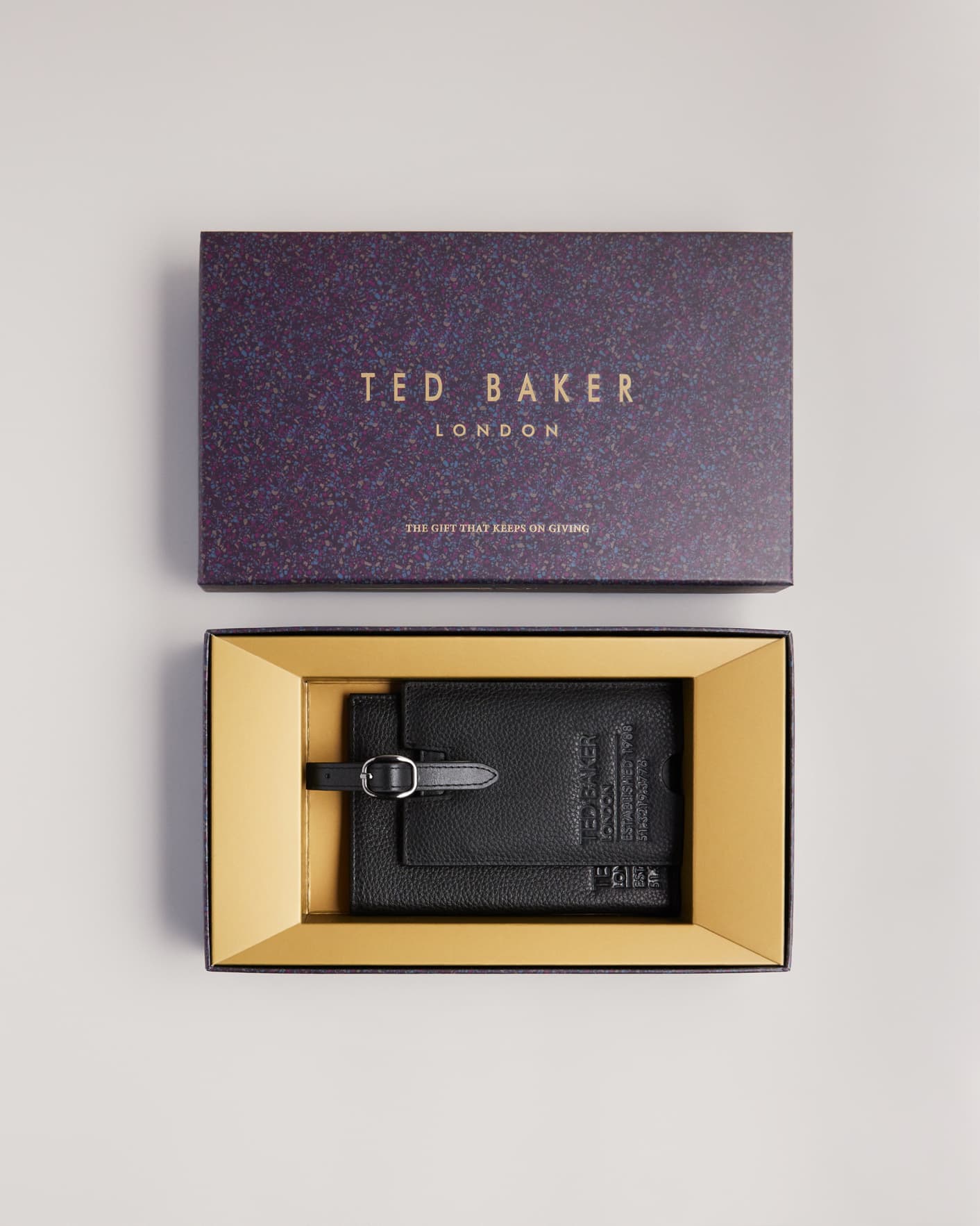 Black Passport Holder And Luggage Tag Set Ted Baker