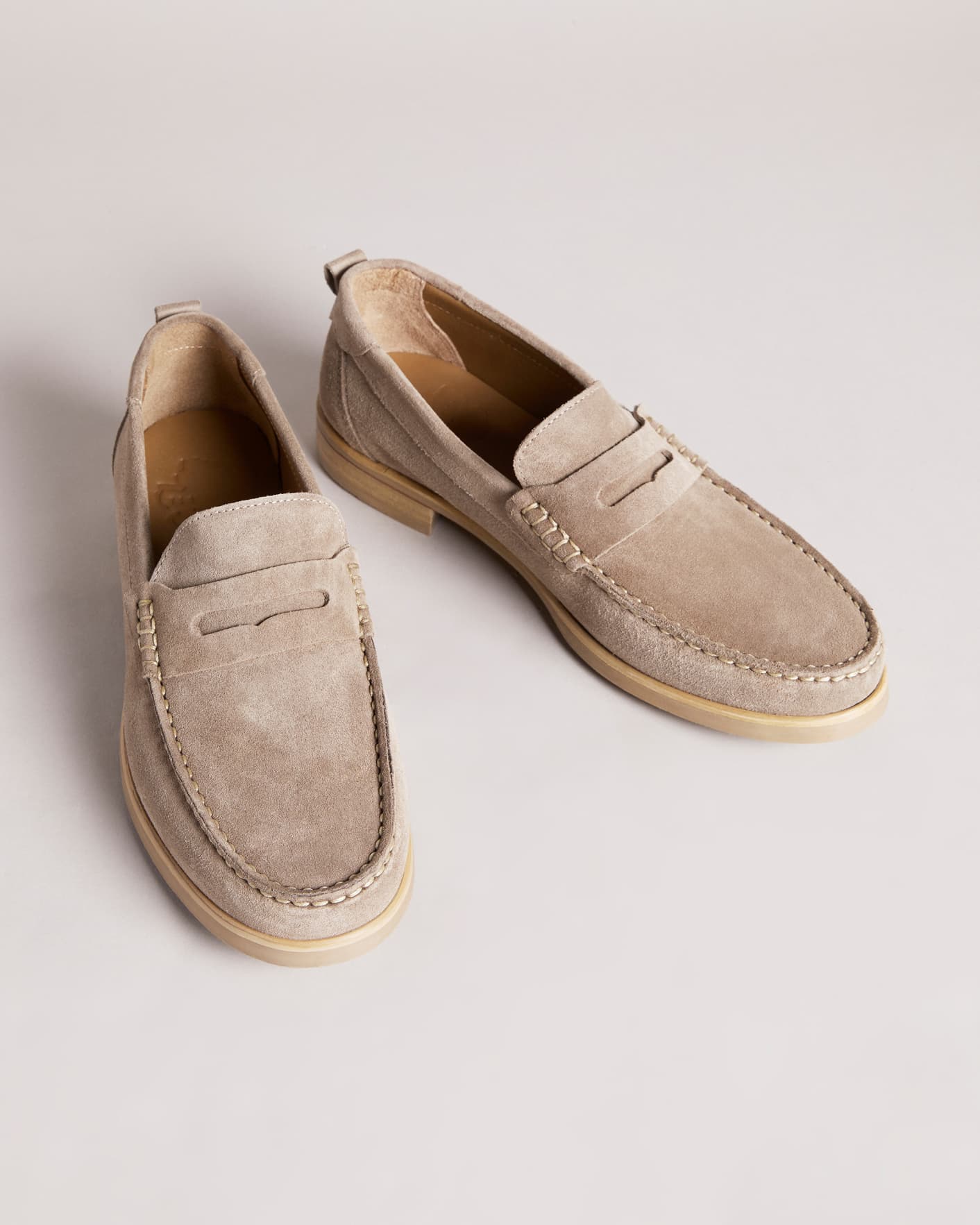 Brown Suede Moccasin Shoes Ted Baker