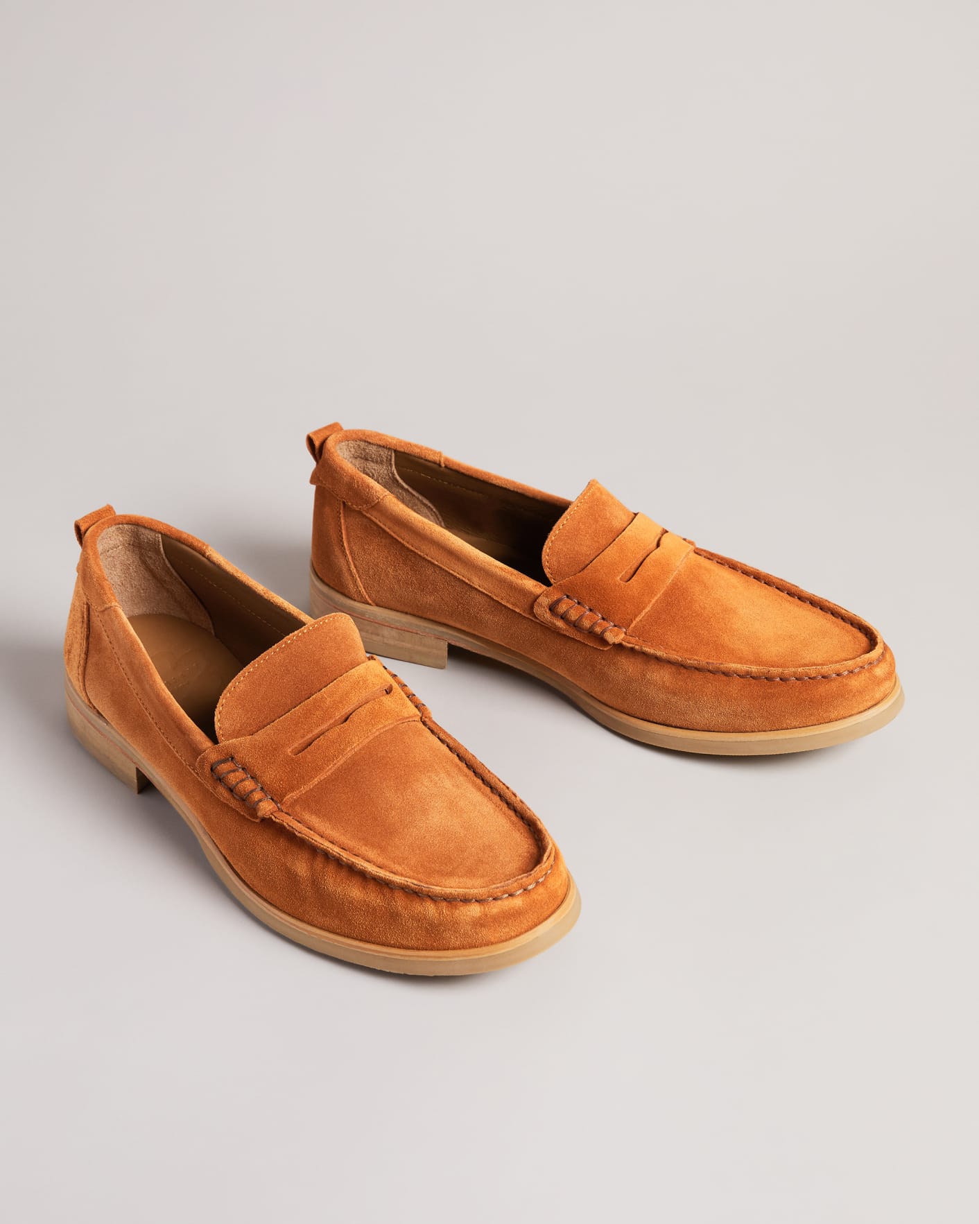 Tan Suede Moccasin Shoes Ted Baker