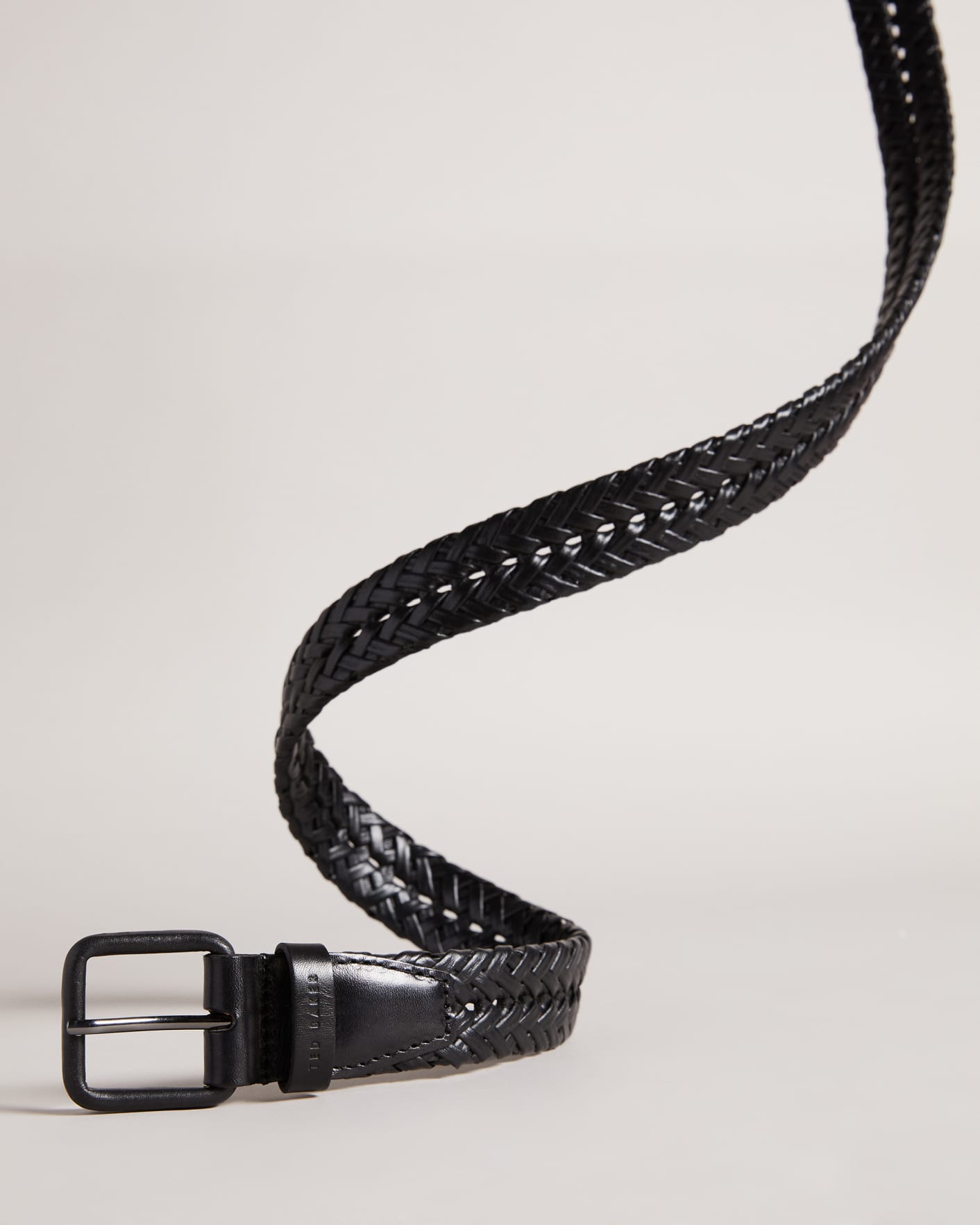 Black Woven Leather Belt Ted Baker