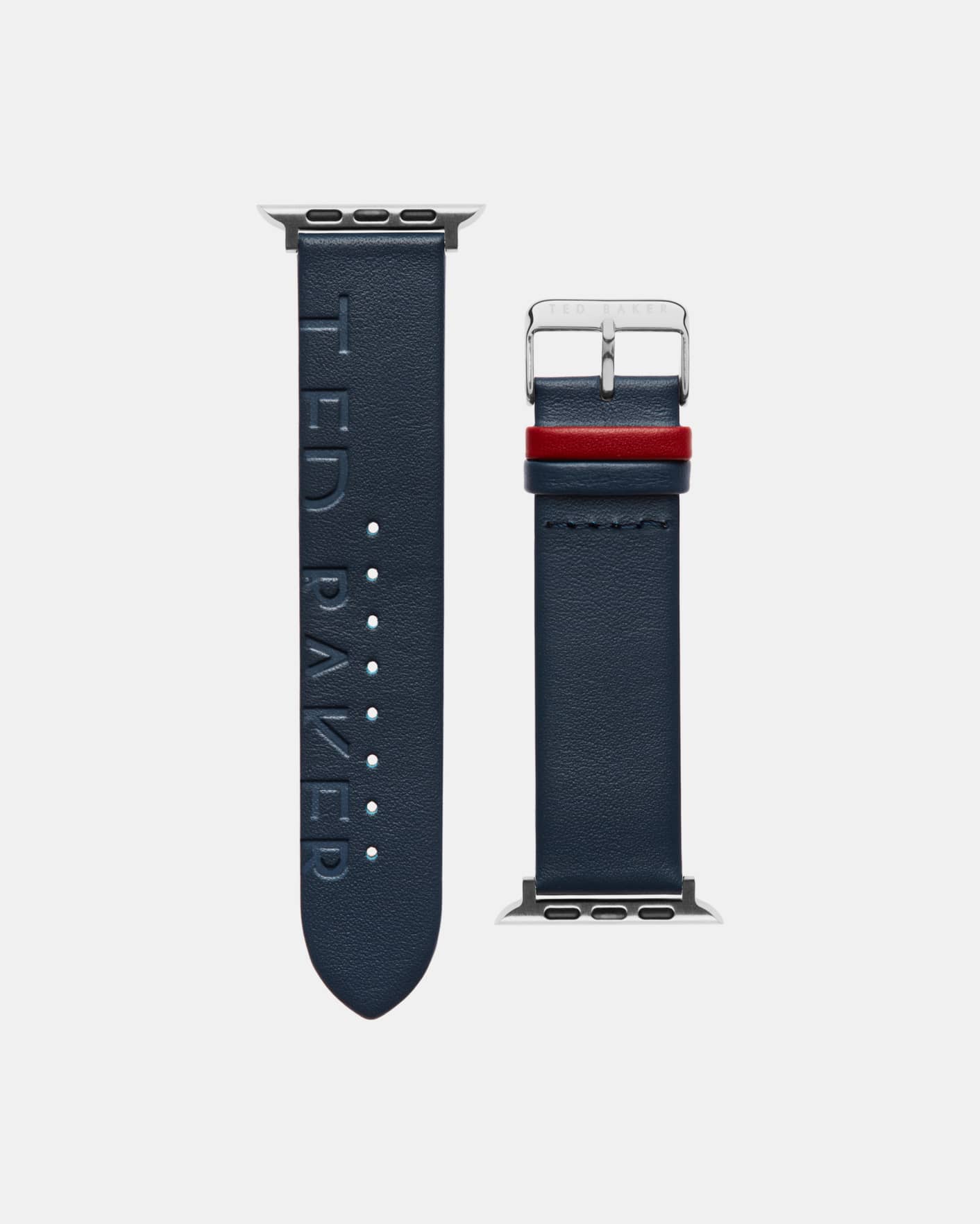 Blue Embossed Leather Watch Strap Ted Baker
