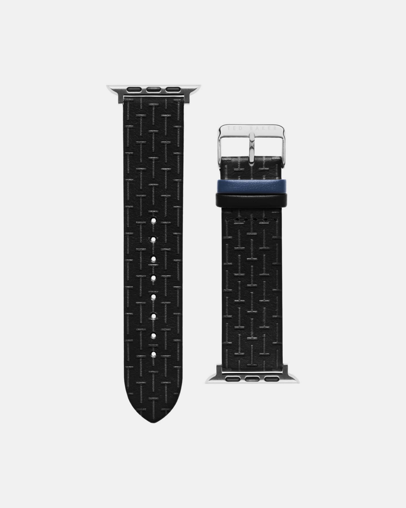 Black Textured Leather Apple Watch Strap Ted Baker