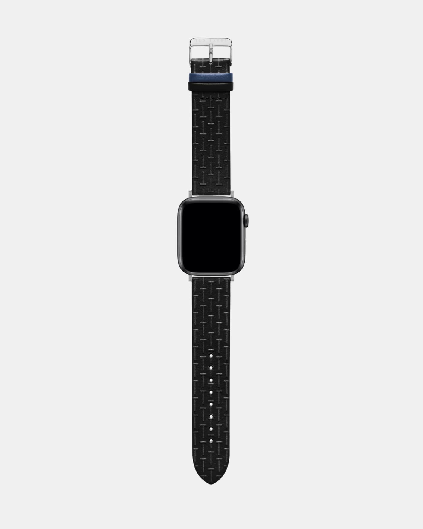 Black Textured Leather Apple Watch Strap Ted Baker